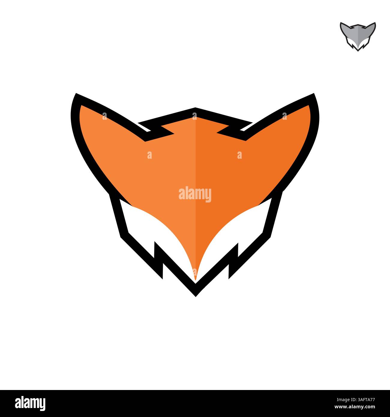 Un esclusivo logo arancione con testa di volpe. E' un fantastico logo Fox Gaming. Illustrazione Vettoriale
