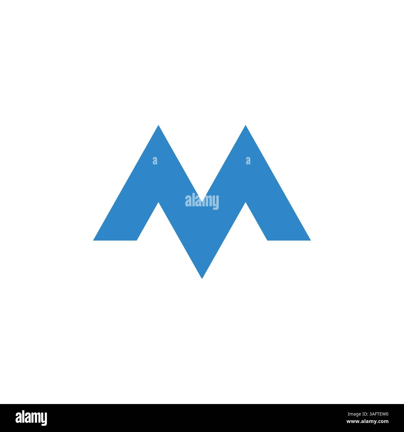 Modello logo blu lettera M. Illustrazione Vettoriale