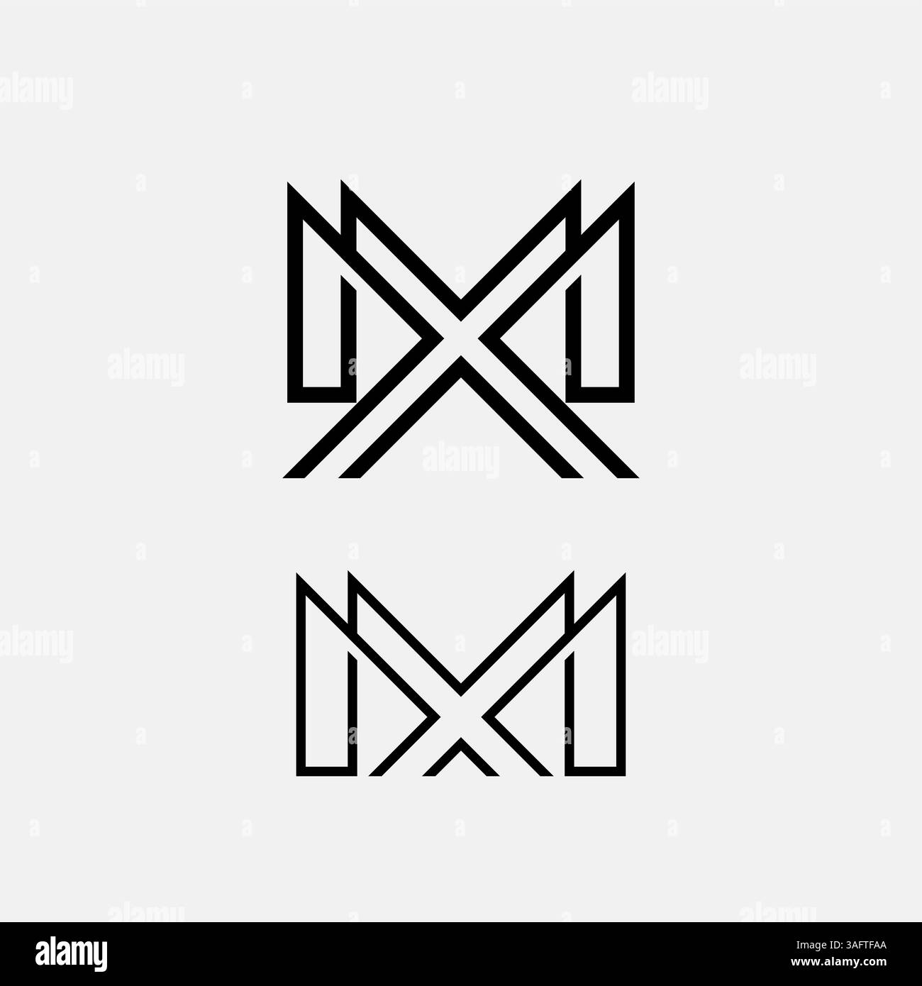modello con logo letter mx o xm Illustrazione Vettoriale