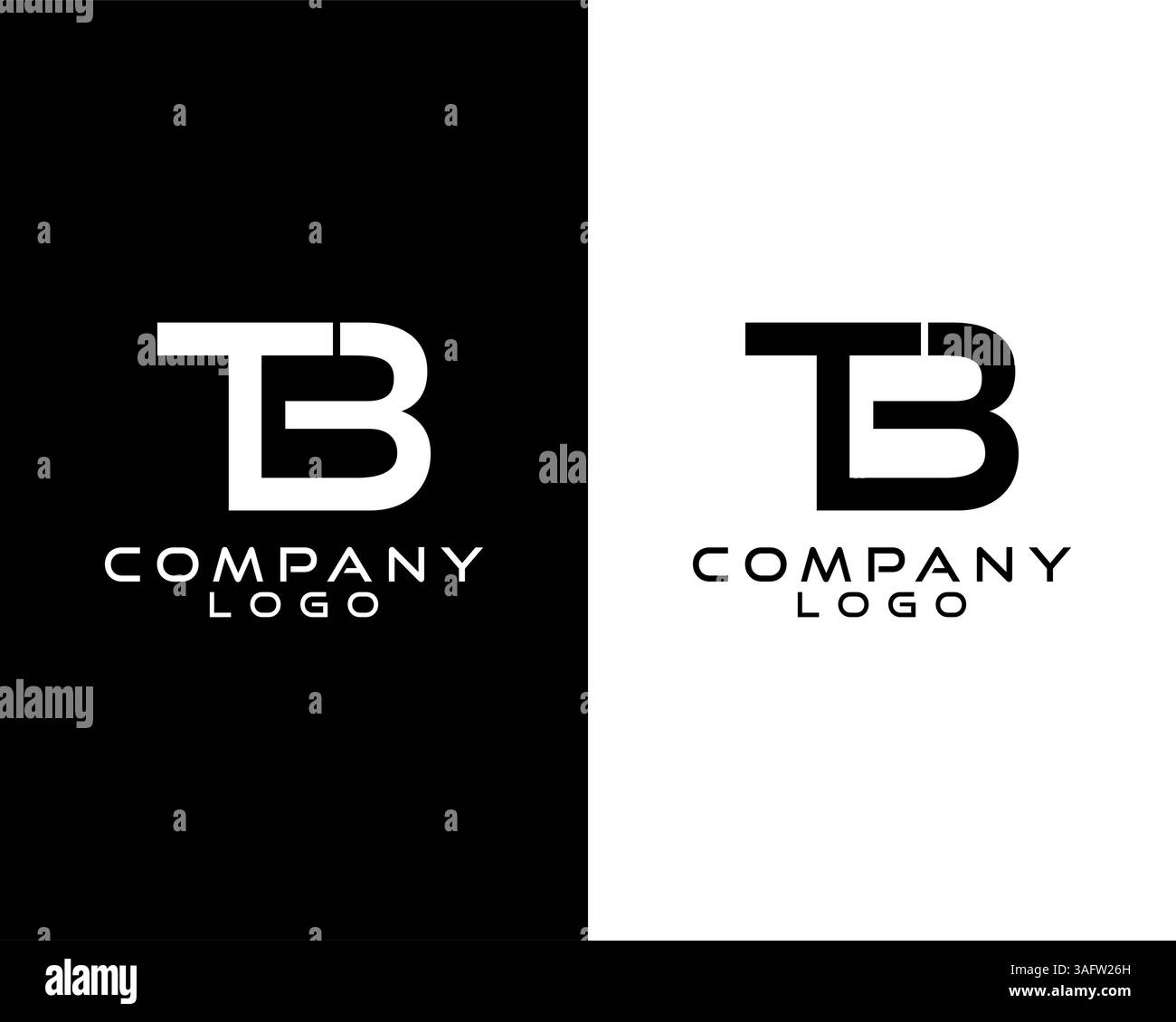 TB, lettera BT, vettore iniziale del logo aziendale Illustrazione Vettoriale