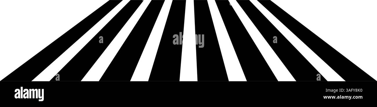 Icona Zebra Crosswalk. Segui le indicazioni stradali. Icona pedonale. Simbolo zebra asfalto. Linea di circolazione stradale. Progettare l'elemento grafico. Vettore Illustrazione Vettoriale