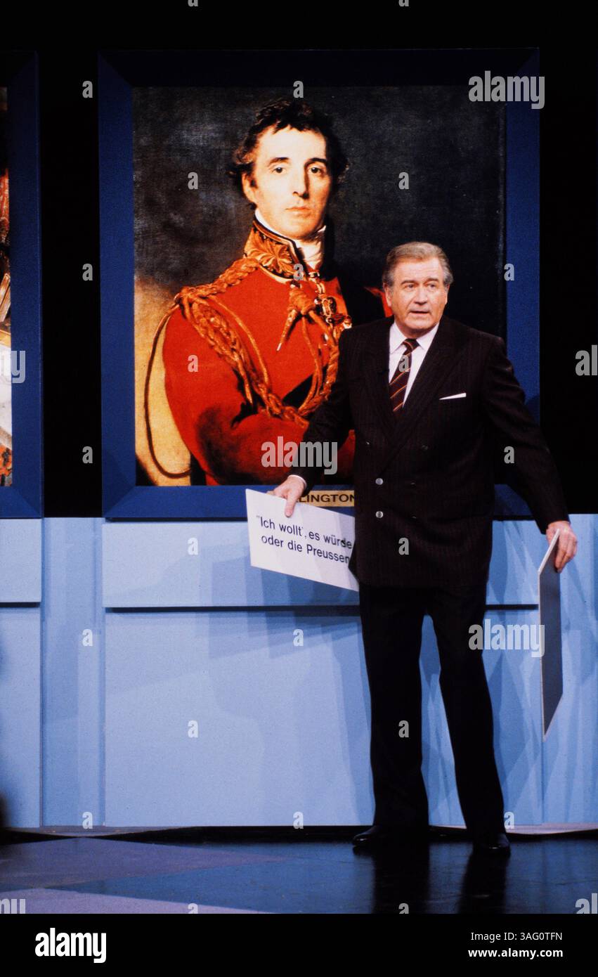 Einer wird gewinnen, alias EWG, ARD Quizsendung, 1985, moderiert von Hans-Joachim Kulenkampff, genannt Kuli. Foto Stock