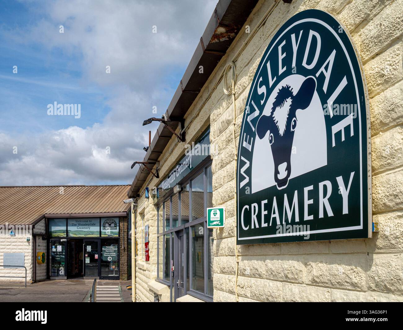 Esterno Wensleydale Creamery. Hawes, North Yorkshire. Foto Stock