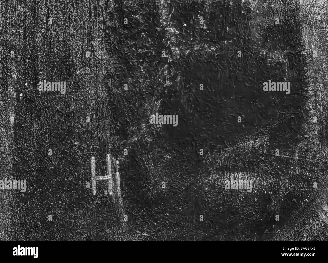 Hi in Chalk: Parole minimali su Black Canvas Foto Stock