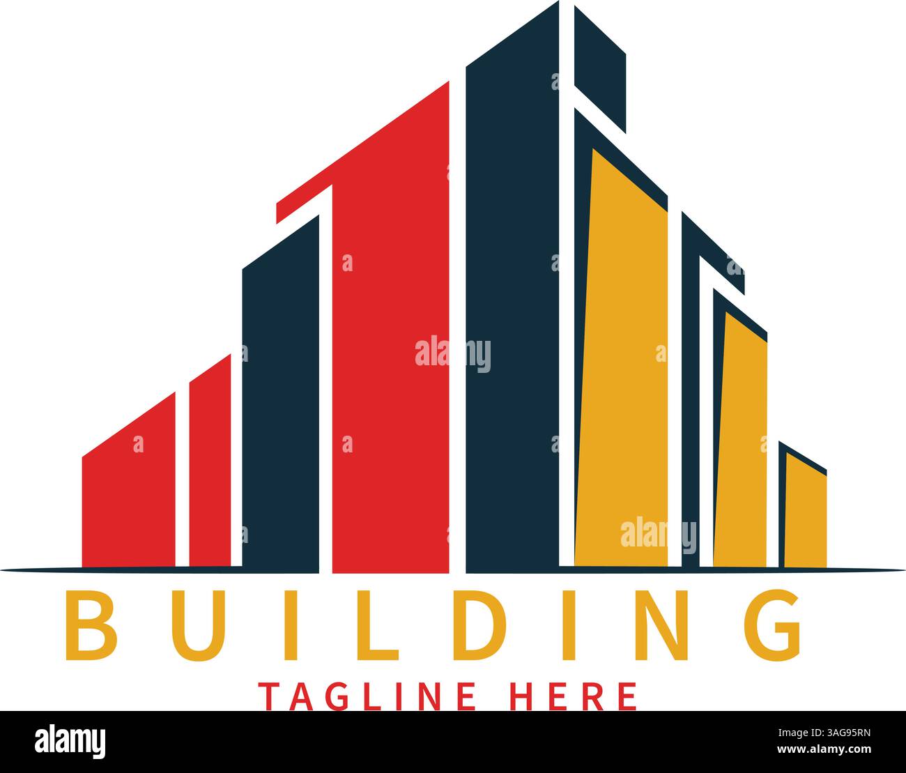 Design del logo dell'edificio immobiliare Illustrazione Vettoriale