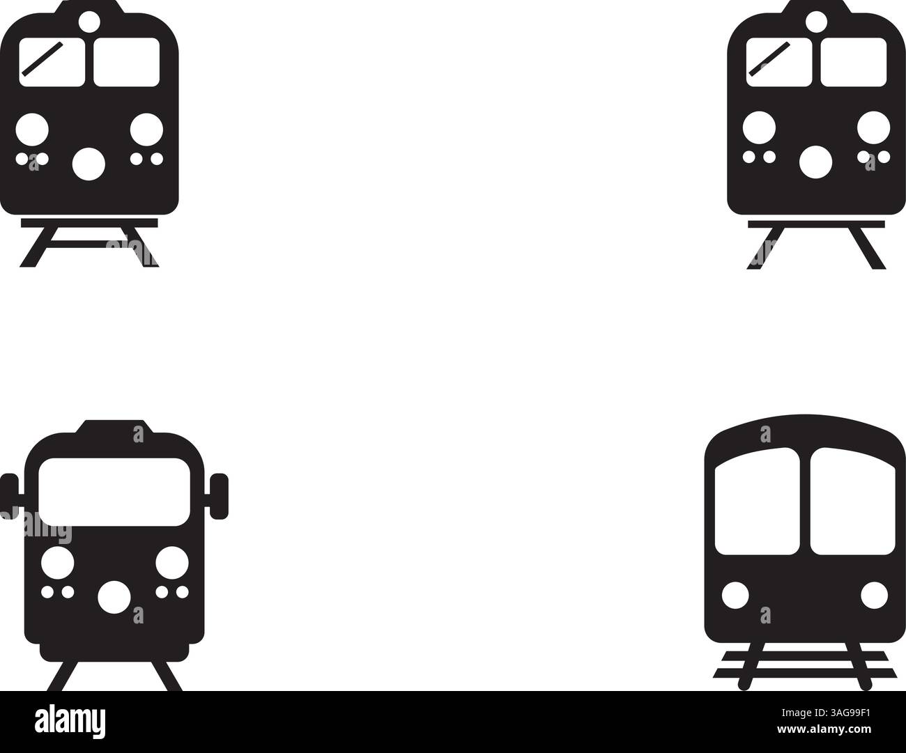 Sagome di treno impostano l'illustrazione vettoriale Illustrazione Vettoriale