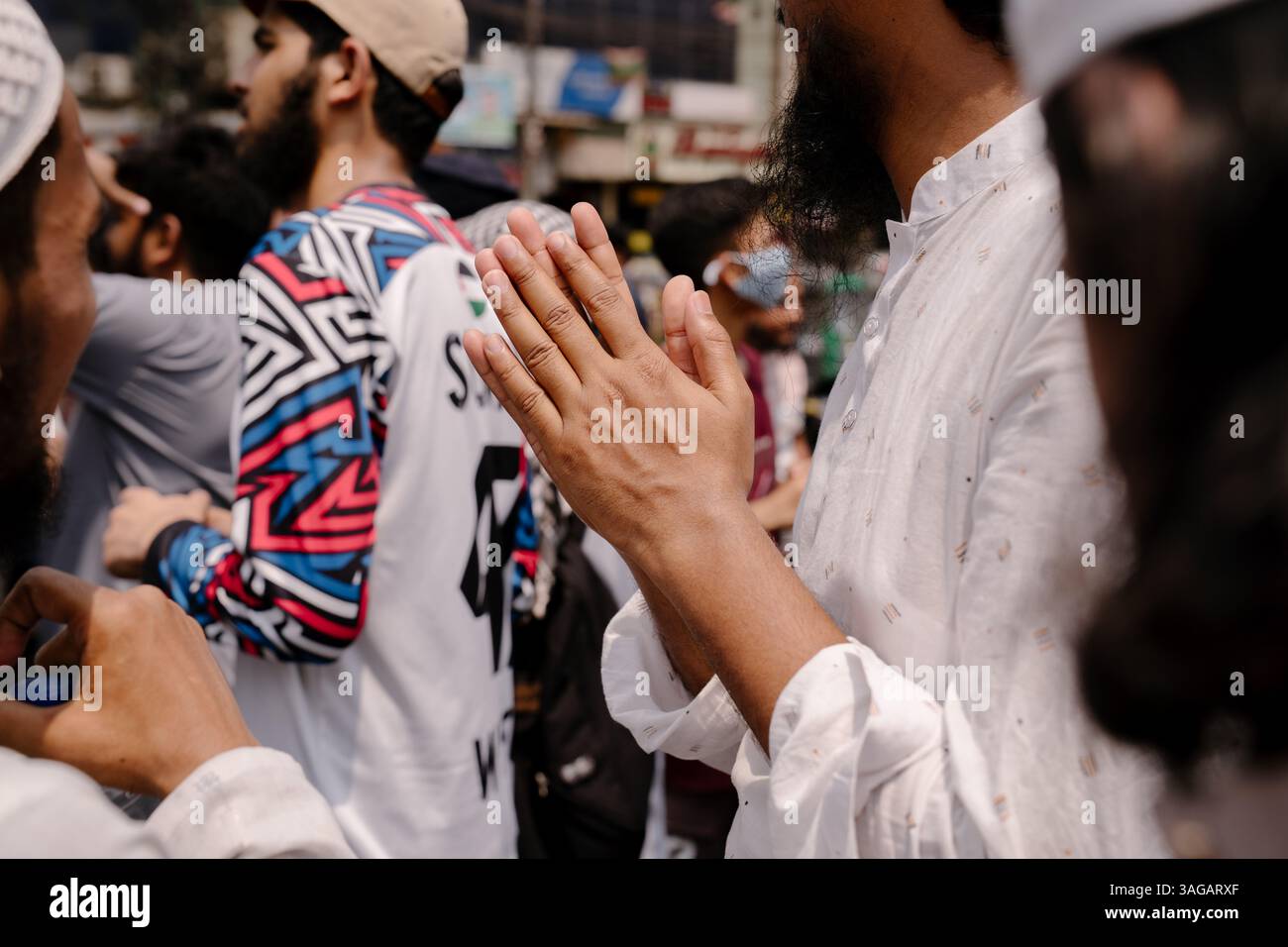 Solidarietà globale: Il 7 aprile, Chittagong entra a far parte dello sciopero mondiale per la Palestina Foto Stock