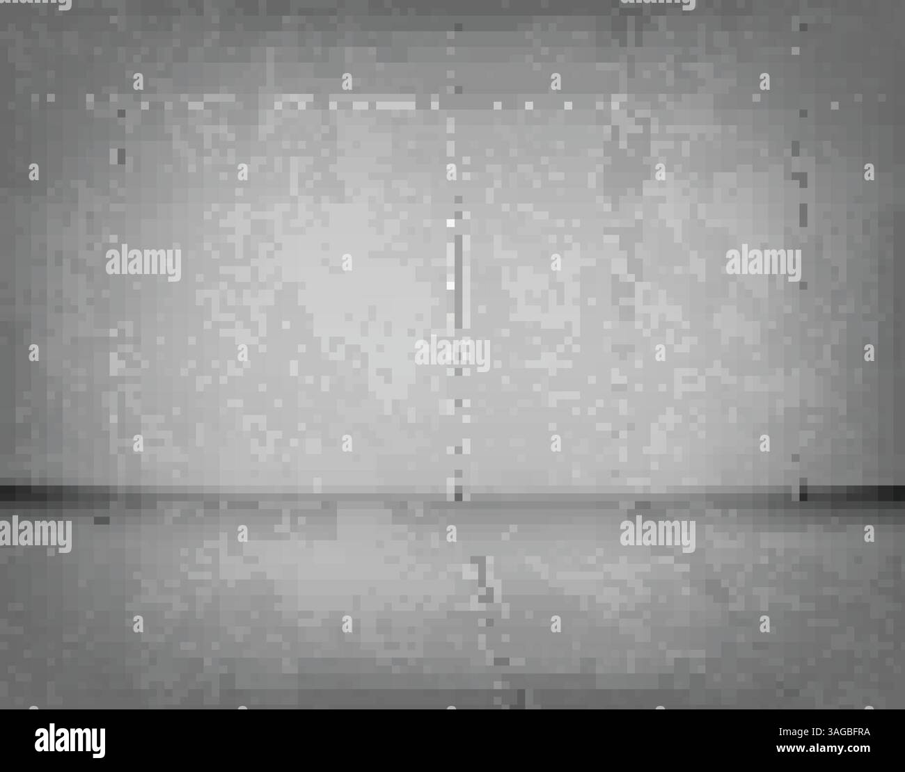 Vecchio interno di una stanza con vuoto di cemento. Illustrazione vettoriale. Illustrazione Vettoriale