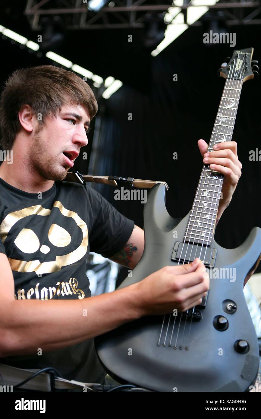 15 agosto 2008 - Mountain View, California, USA - Alesana che si esibisce dal vivo al Warped Tour 2008 a Mountain View, California (immagine di credito: Tracy Van Nunnery/ZUMAPRESS.com) Foto Stock