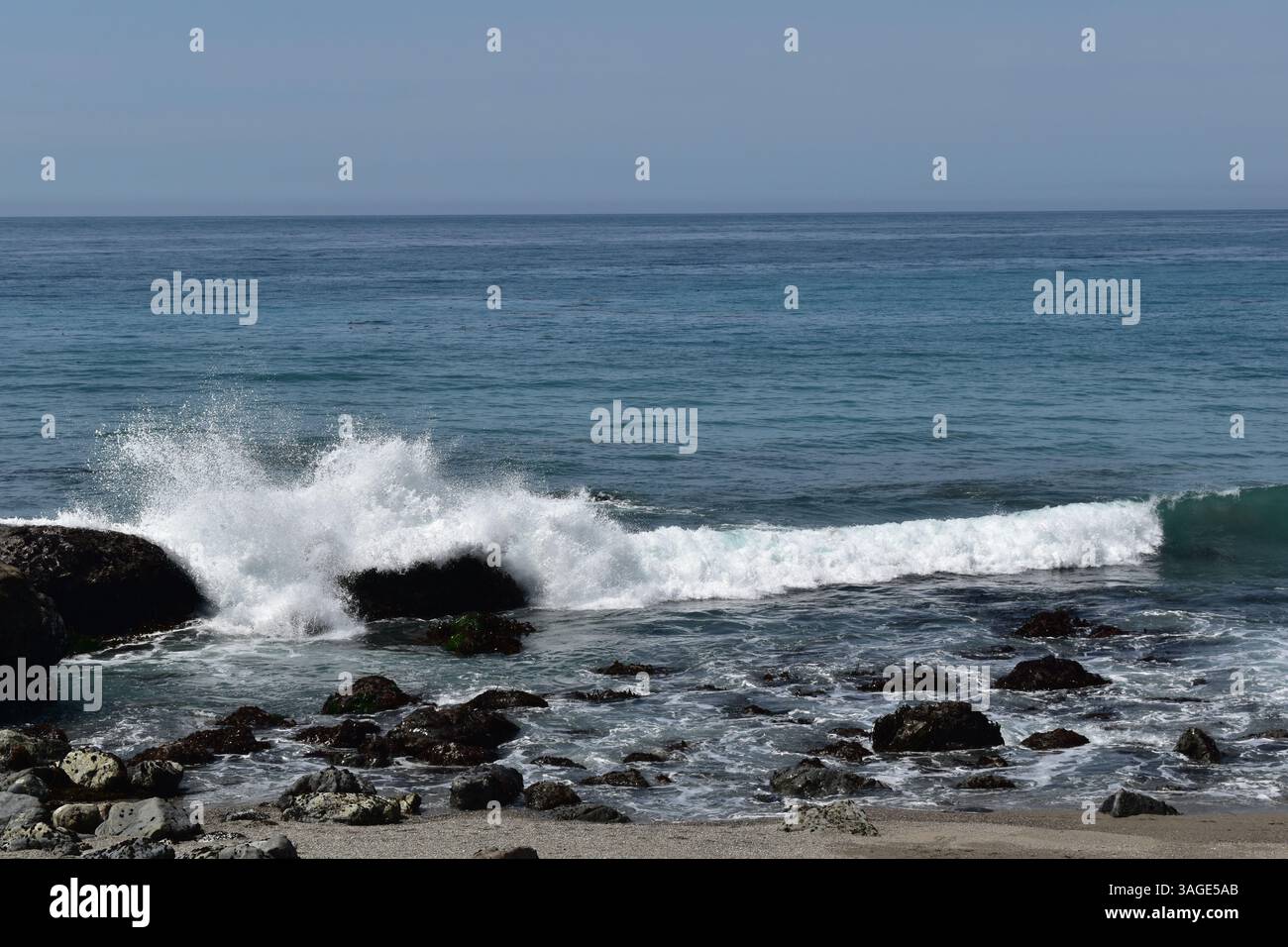 La costa di Big Sur offre una bellezza spettacolare e aspra, con spiagge mozzafiato tra le torreggianti scogliere e il vasto Oceano Pacifico. Foto Stock