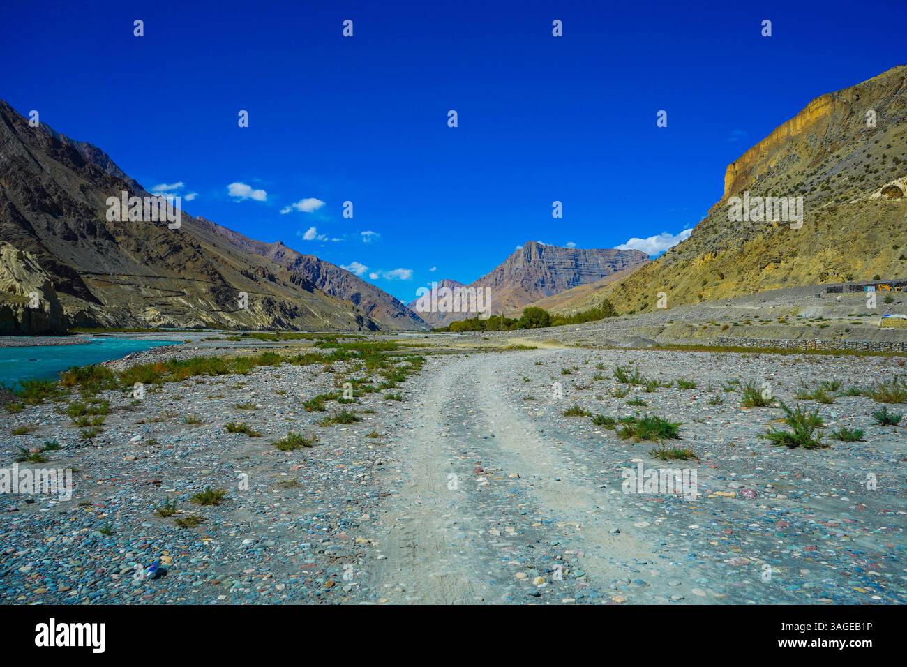 La Terra spirituale dell'India, il fiume Blue Water, il fiume Spiti, Spiti, Himachal Foto Stock
