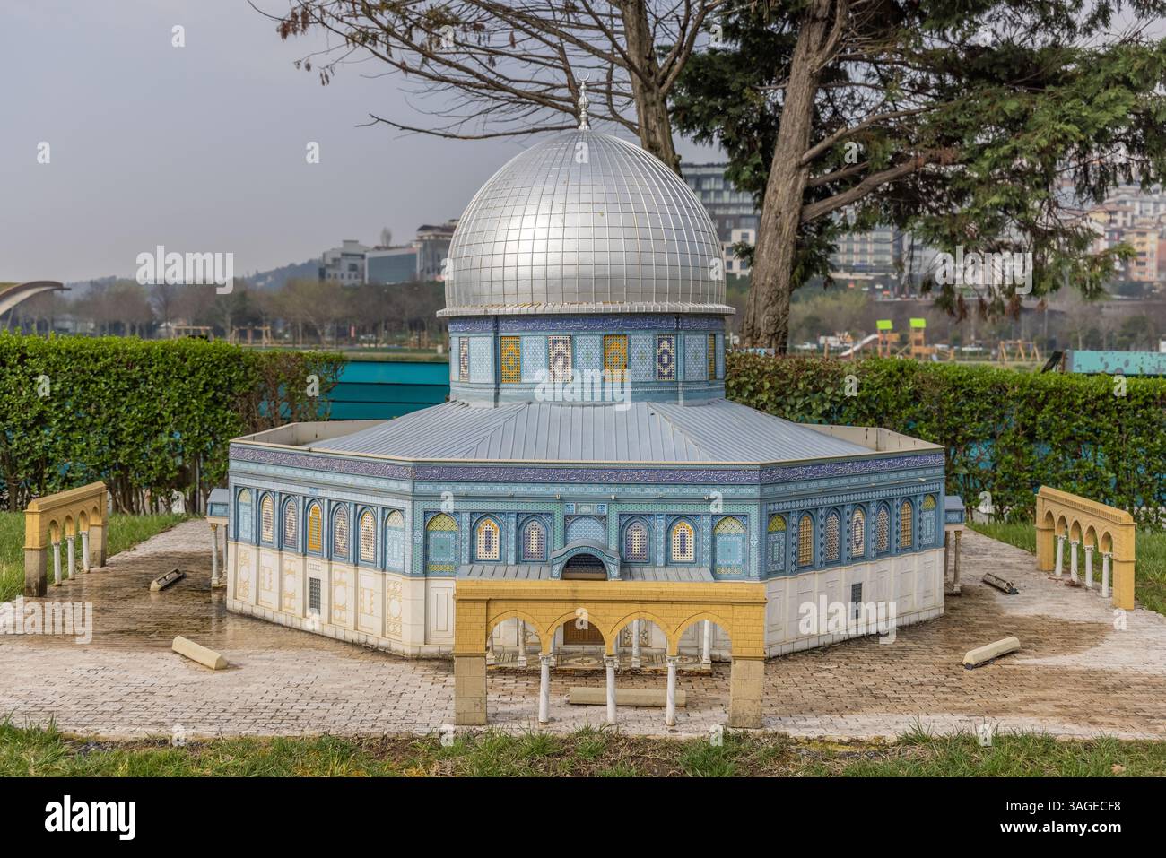 Splendida replica tridimensionale (3D) della Cupola della roccia. Foto Stock
