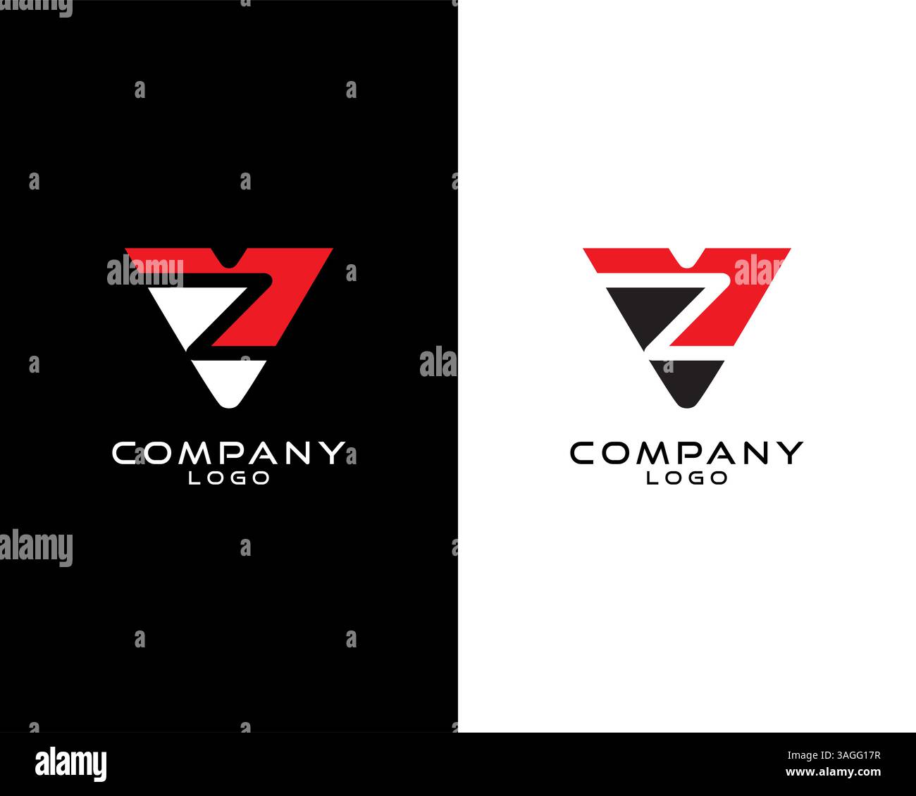 Letter VZ, ZV astratto modello logo aziendale Vector Illustrazione Vettoriale