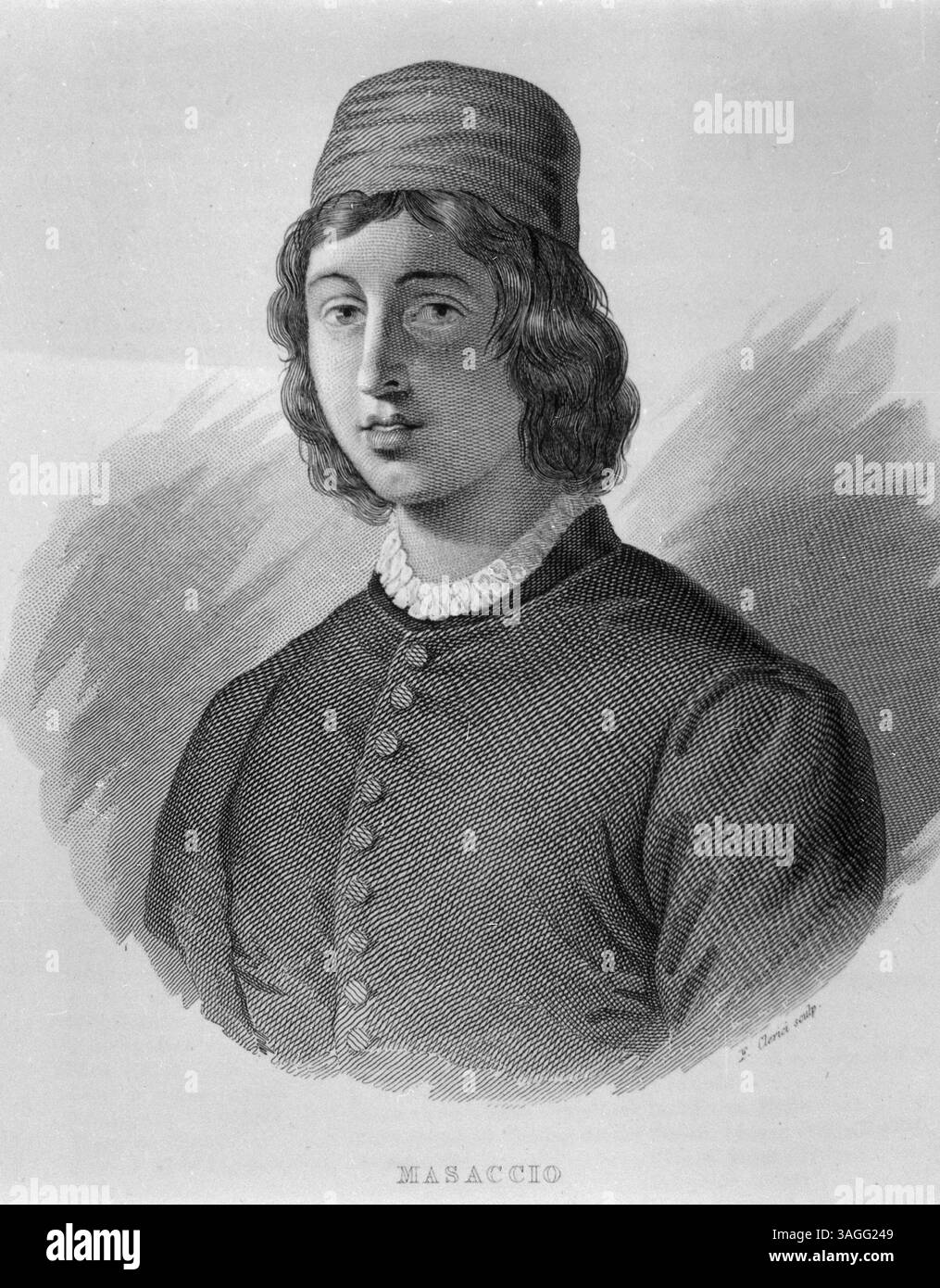 Stampatore italiano Masaccio, illustation, anni '1800 Foto Stock