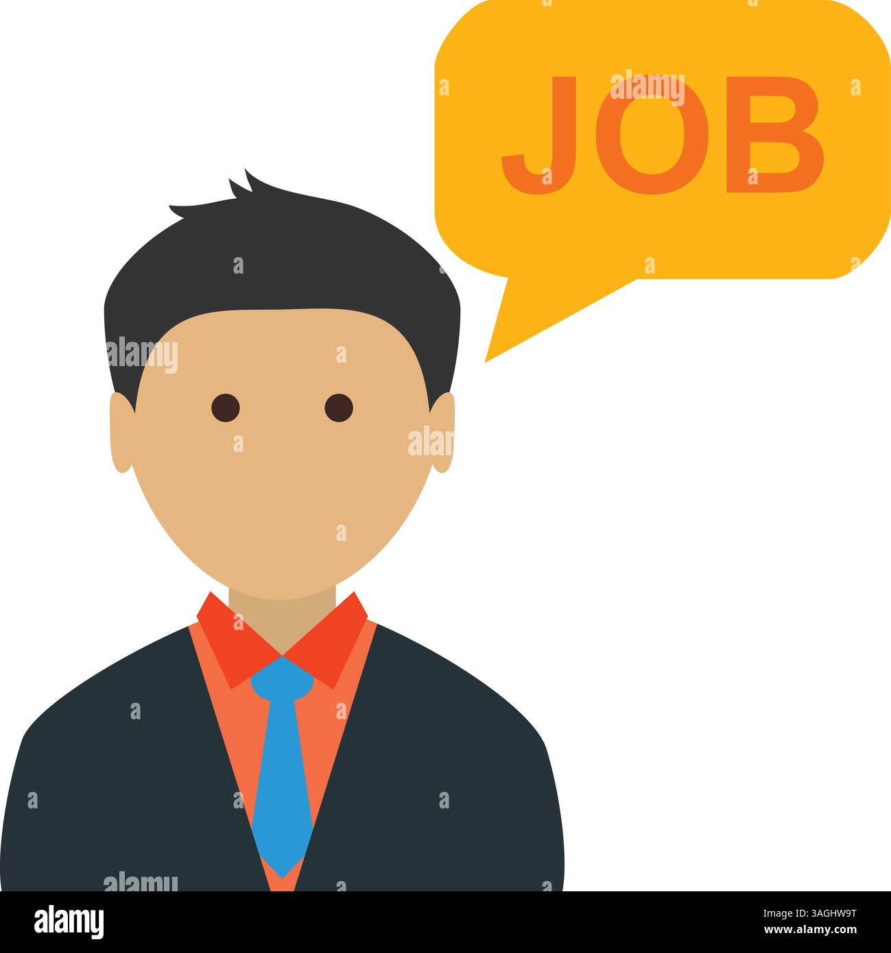 Pensare all'immagine vettoriale dell'icona lavoro. Adatto per applicazioni mobili, applicazioni Web e supporti di stampa. Illustrazione Vettoriale