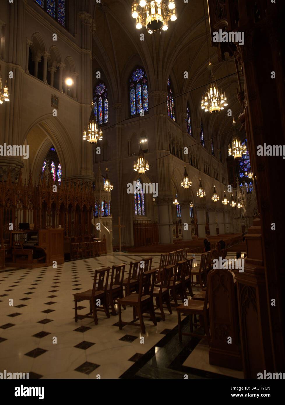Varie fotografie all'interno della Basilica della Cattedrale del Sacro cuore a Newark, New Jersey. Foto Stock