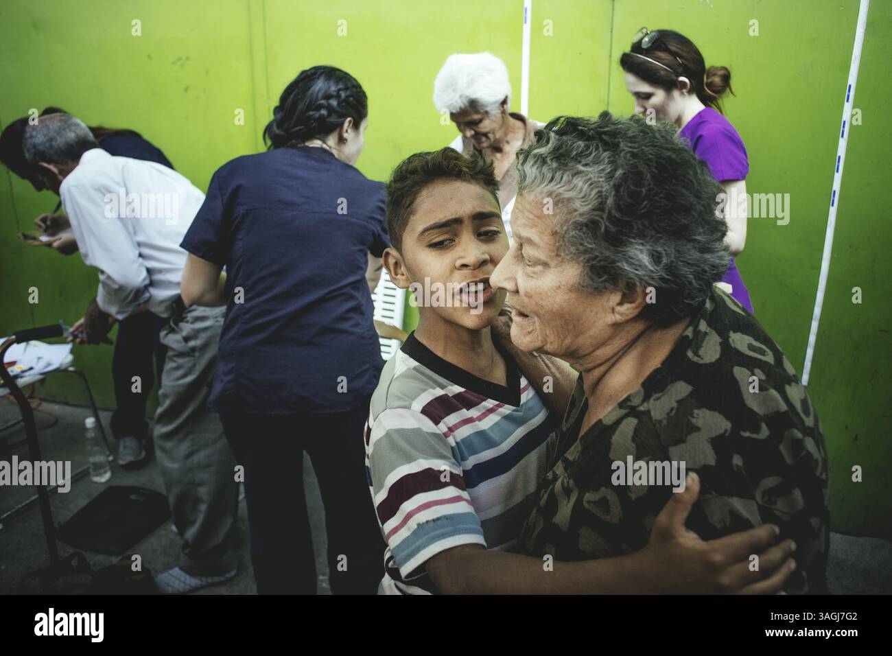 Punto di assistenza medica istituito dalle alleanze dell'opposizione, Macarao, Caracas, Venezuela, Sud America Foto Stock