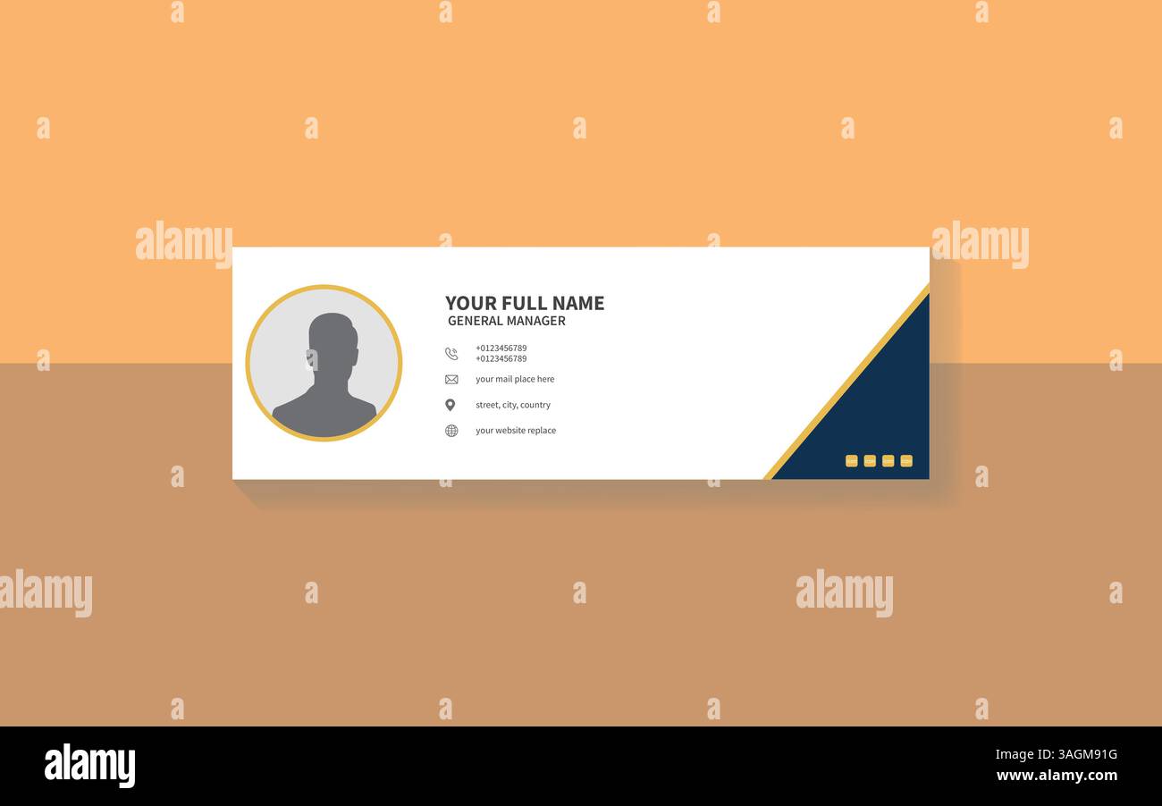 Modello di firma e-mail o piè di pagina e design della copertina dei social media Illustrazione Vettoriale