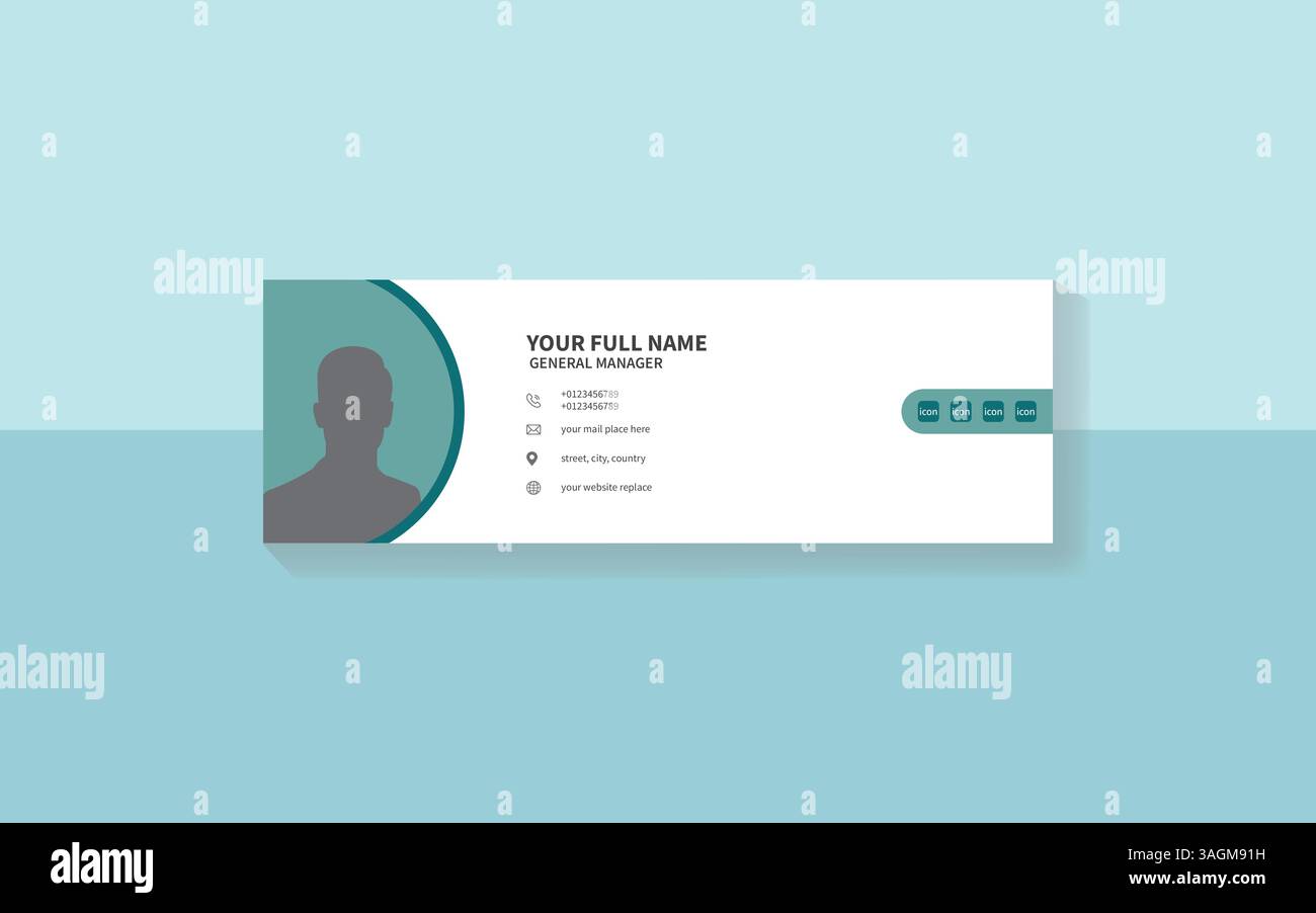 Modello di firma e-mail o piè di pagina e design della copertina dei social media Illustrazione Vettoriale