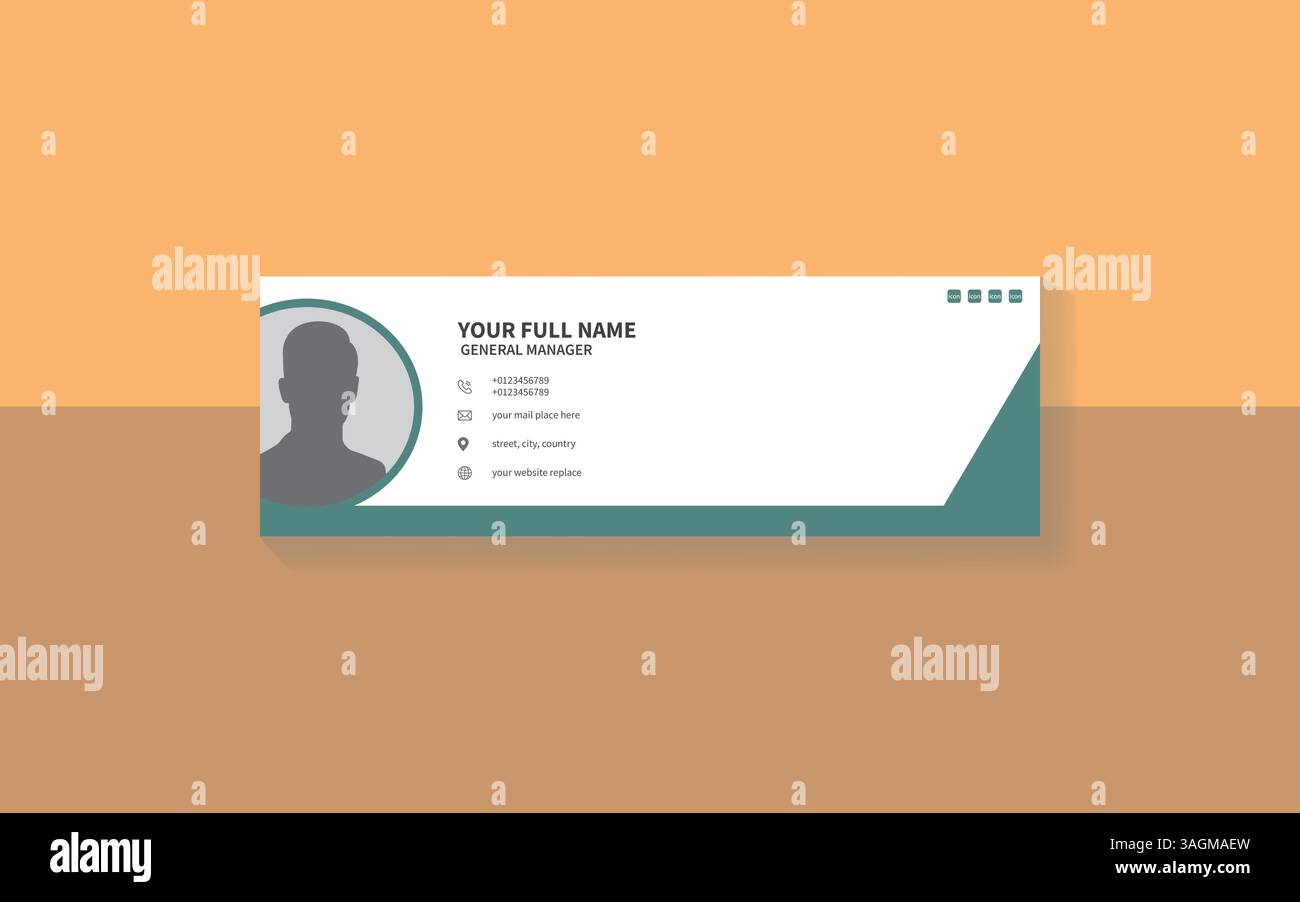 Modello di firma e-mail o piè di pagina e design della copertina dei social media Illustrazione Vettoriale