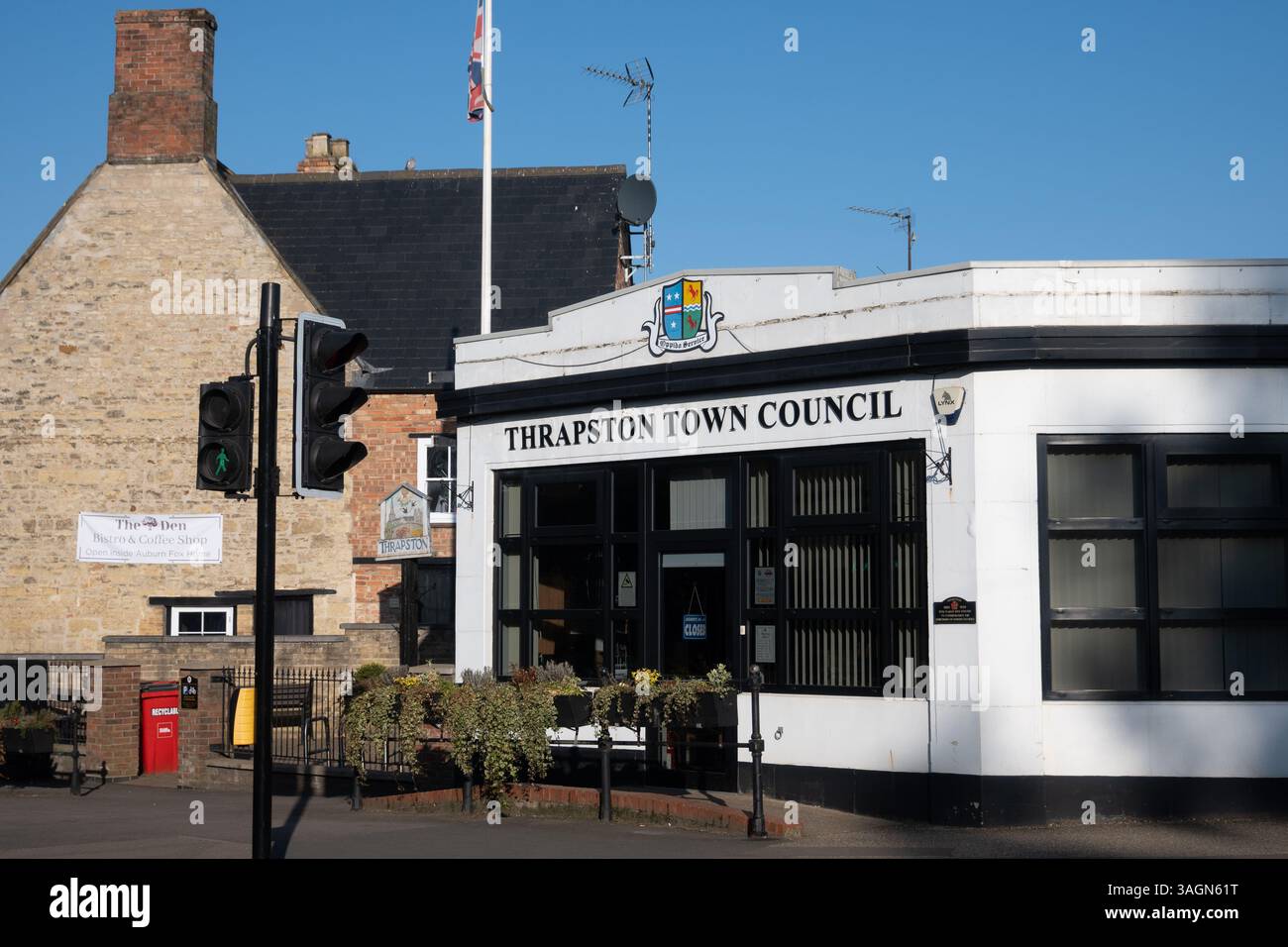 Thrapston Town Council Building, Thrapston, Northamptonshire, Inghilterra, Regno Unito Foto Stock