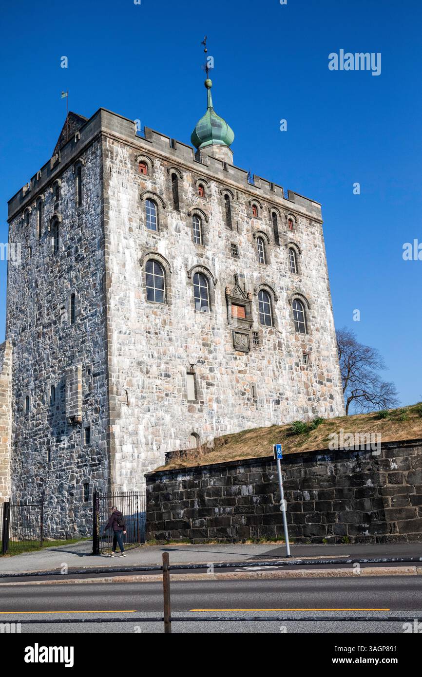 Sole su Bergen in Norvegia, Europa Foto Stock