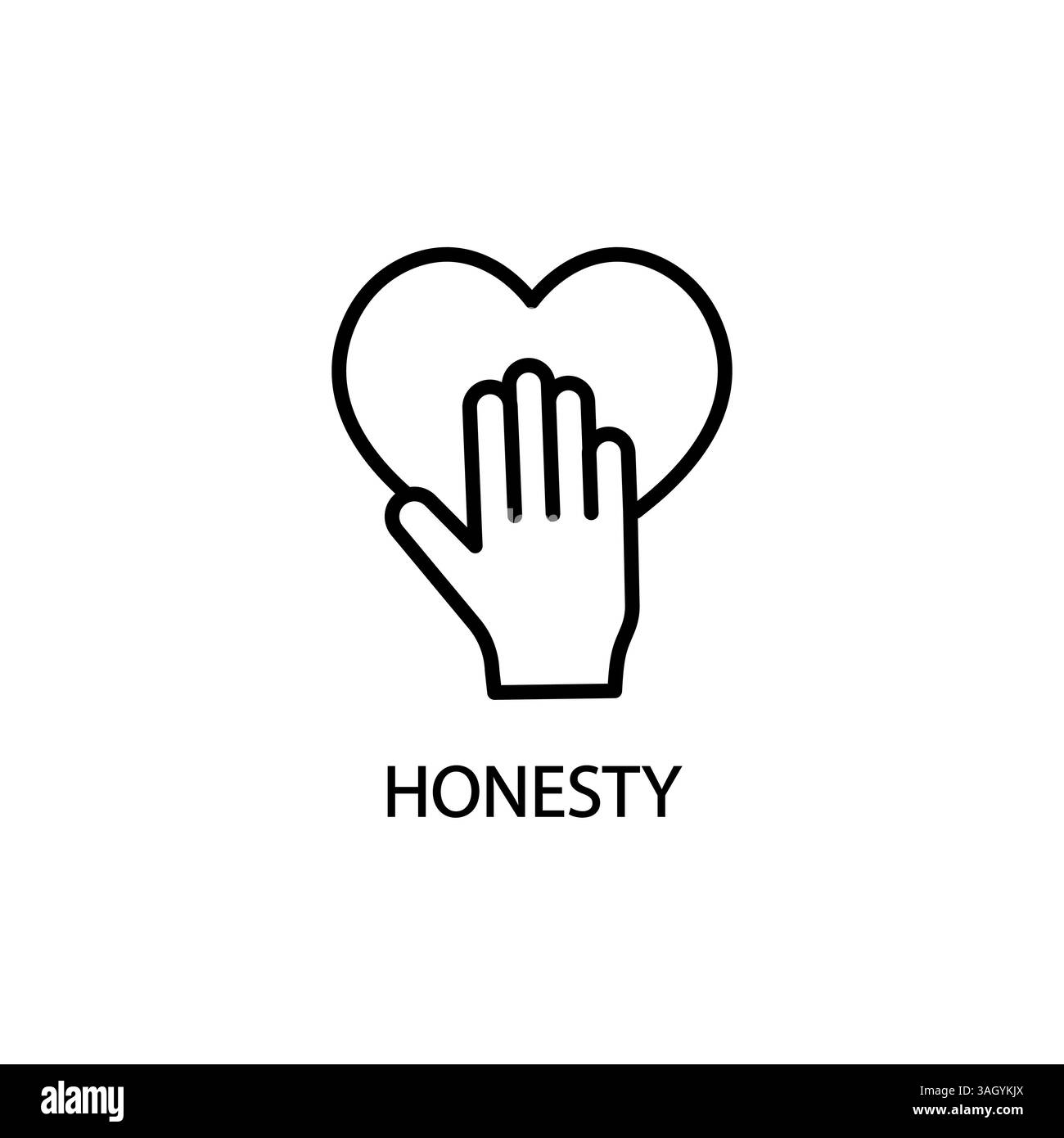Icona Honesty adatta per informazioni grafiche, siti Web, supporti di stampa e interfacce. Icona del vettore di linea. Illustrazione Vettoriale