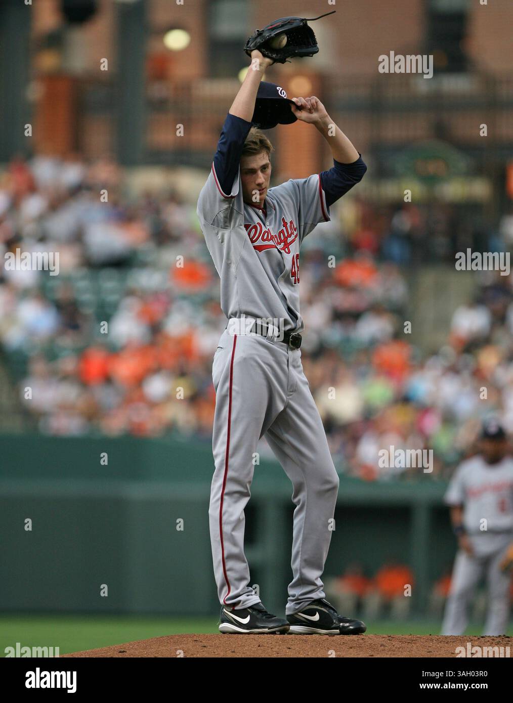 26 giugno 2009: Ross Detwiler n. 48 per i Washington Nationals in azione durante la vittoria dei Baltimore Orioles 11-1 contro i Washington Nationals in trasferta all'Oriole Park a Camden Yards a Baltimora, Maryland. (Immagine di credito: © Mitch Stringer/Cal Sport Media/ZUMA Press) Foto Stock