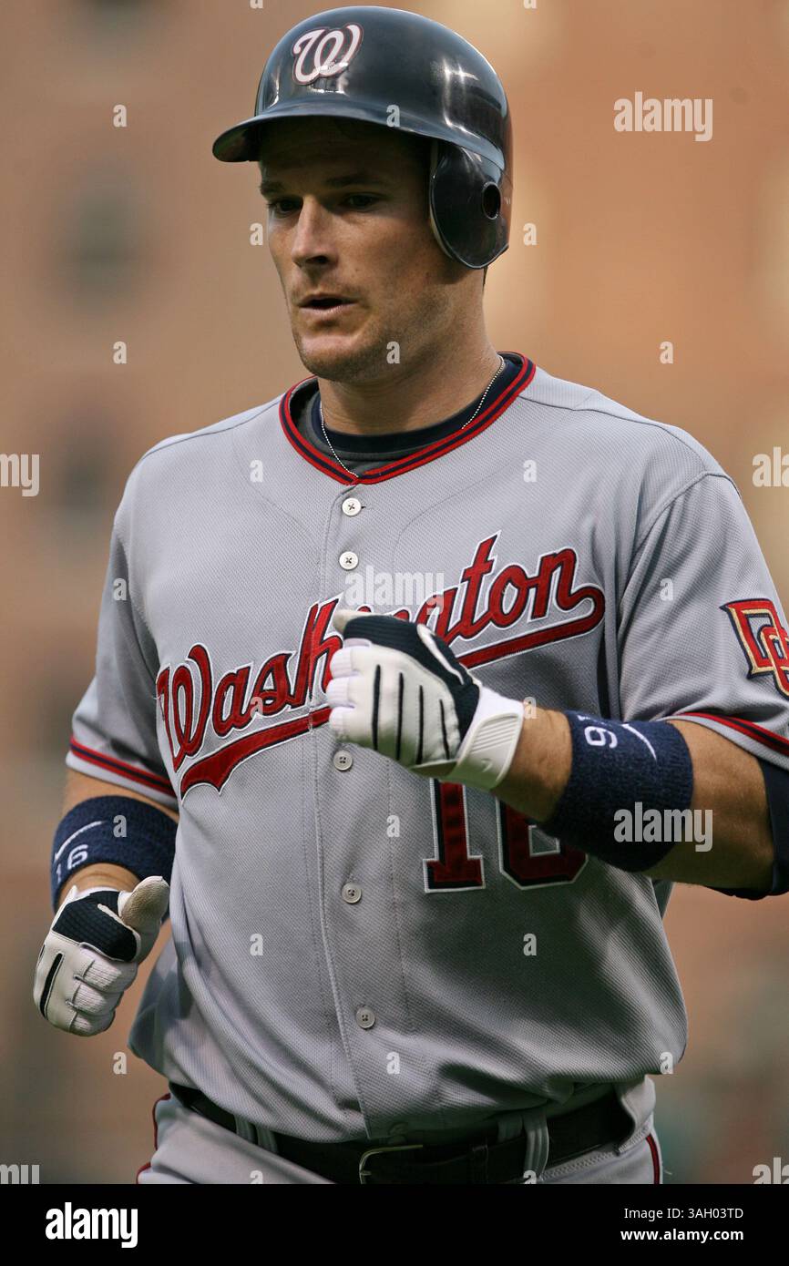 26 giugno 2009: Josh Willingham n. 16 per i Washington Nationals in azione durante la vittoria dei Baltimore Orioles 11-1 contro i Washington Nationals in trasferta all'Oriole Park a Camden Yards a Baltimora, Maryland. (Immagine di credito: © Mitch Stringer/Cal Sport Media/ZUMA Press) Foto Stock