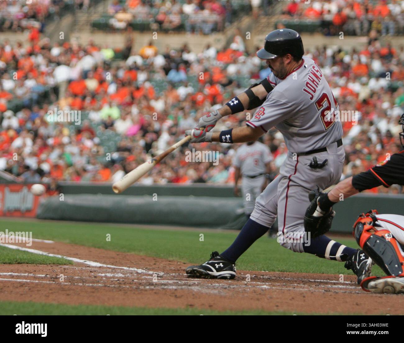 26 giugno 2009: Nick Johnson #24 per i Washington Nationals in azione durante la vittoria dei Baltimore Orioles 11-1 contro il rivale in visita dei Washington Nationals in una partita interlega all'Oriole Park a Camden Yards a Baltimora, Maryland. (Immagine di credito: © Mitch Stringer/Cal Sport Media/ZUMA Press) Foto Stock