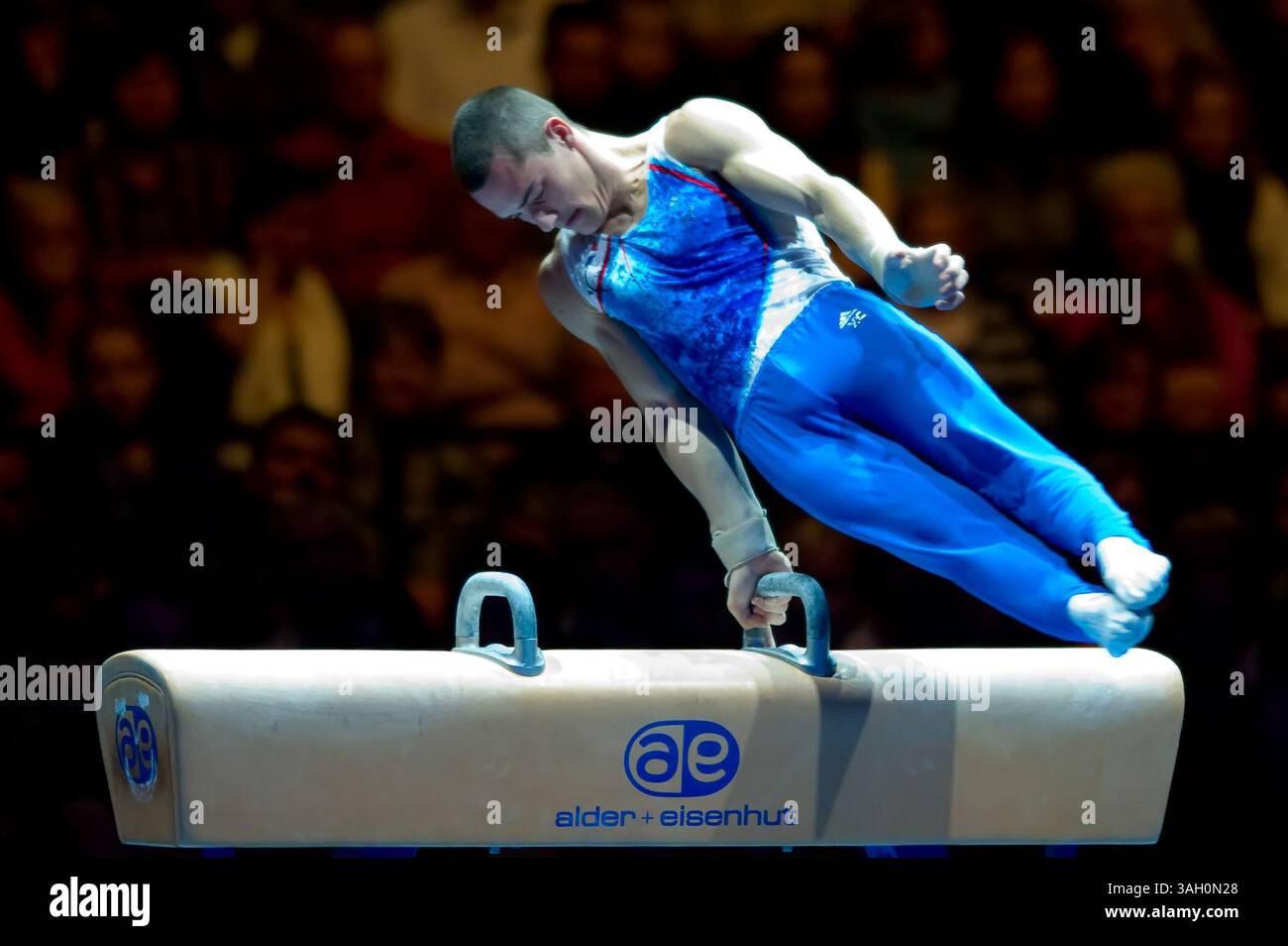 1 novembre 2009 - la francese Cyril Tommasone si esibisce a cavallo durante la ginnastica di Coppa Svizzera all'Hallenstadion di Zurigo, Svizzera. (Immagine di credito: © John Middlebrook/Cal Sport Media/ZUMA Press) Foto Stock