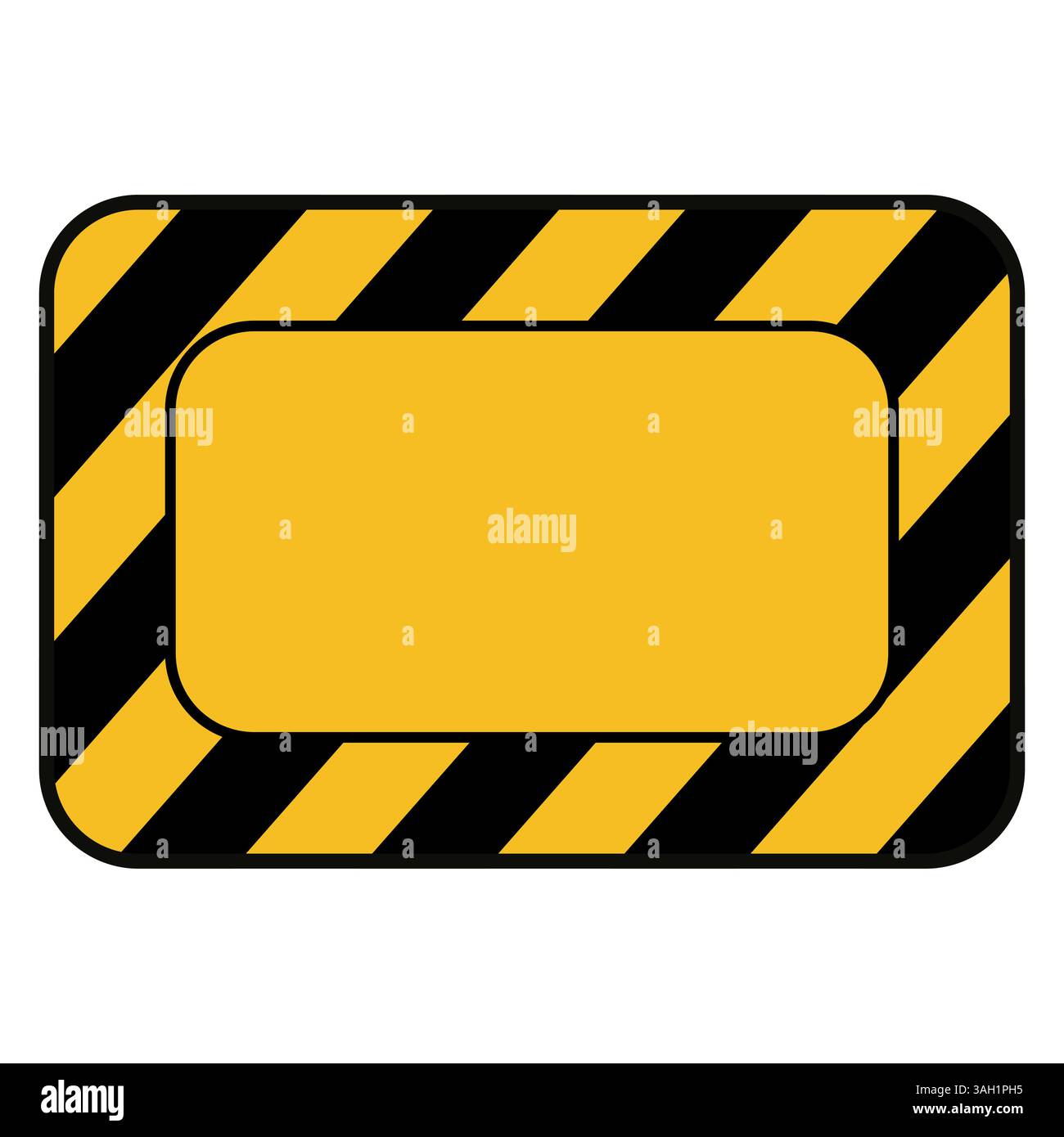 Telaio per segnali di attenzione vuoto con strisce di pericolo in grassetto per motivi di sicurezza Illustrazione Vettoriale