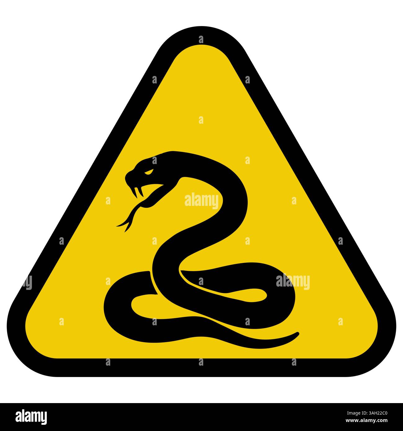 Cartello di avvertimento serpente, pericolo attenzione, pericolo rettile Illustrazione Vettoriale