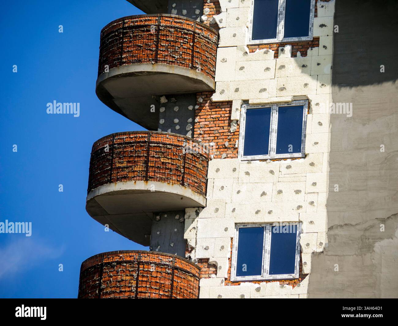 Aprile 24, 2015 - isolamento termico di un edificio con appartamenti di pannelli in poliuretano (credito Immagine: © ZUMA filo) Foto Stock