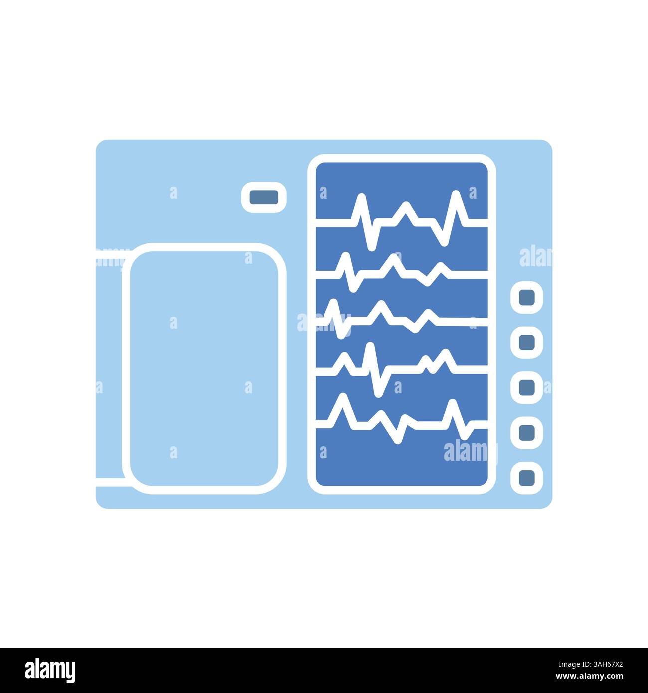 icona piatta a colori dell'elettrocardiografo portatile per progetti digitali e di stampa. Icone di pulizia minime per applicazioni e siti Web. Icone semplici e moderne per UI UX Illustrazione Vettoriale
