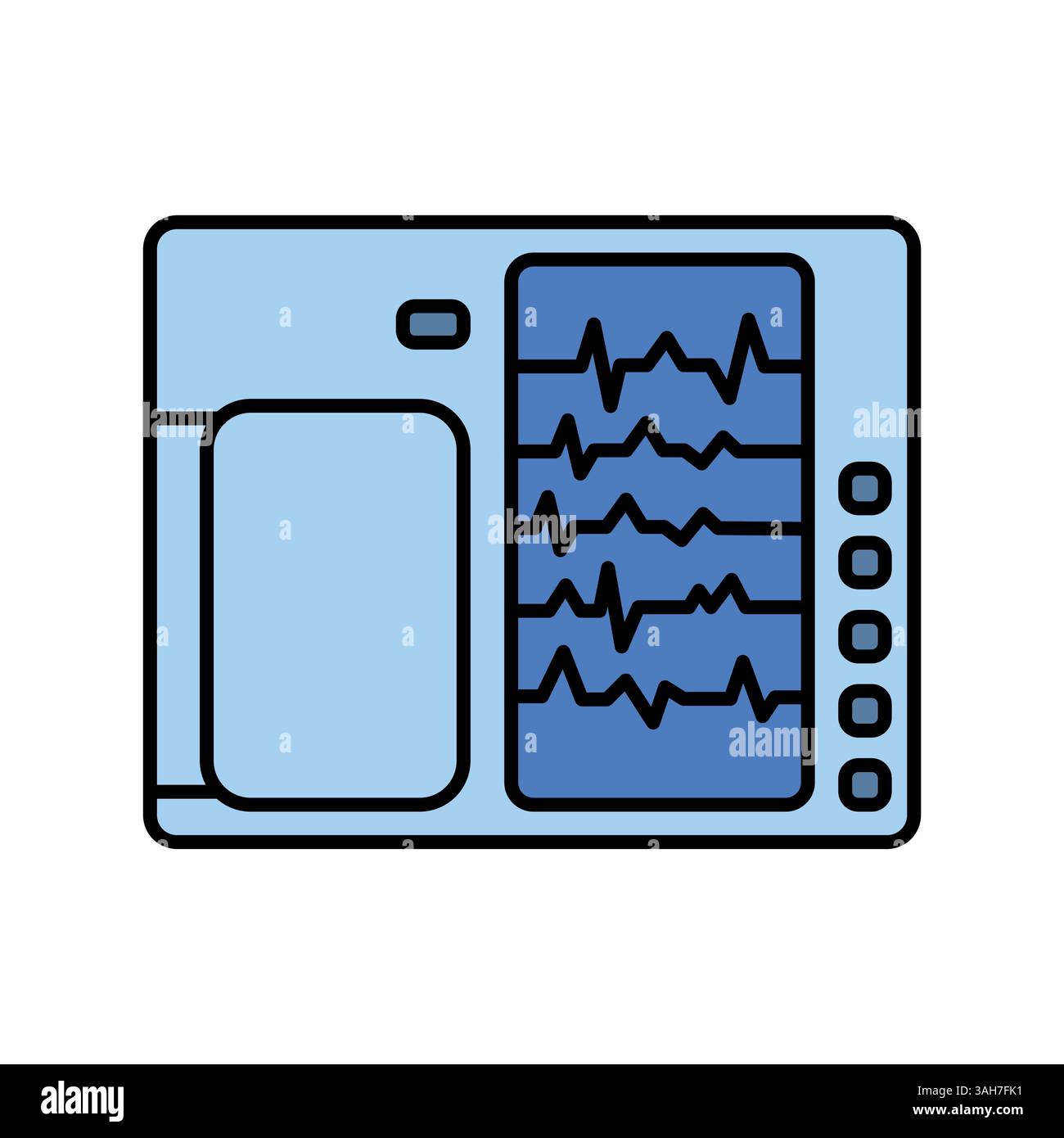 icona della linea a colori dell'elettrocardiografo portatile per progetti digitali e di stampa. Icone di pulizia minime per applicazioni e siti Web. Icone semplici e moderne per UI UX Illustrazione Vettoriale
