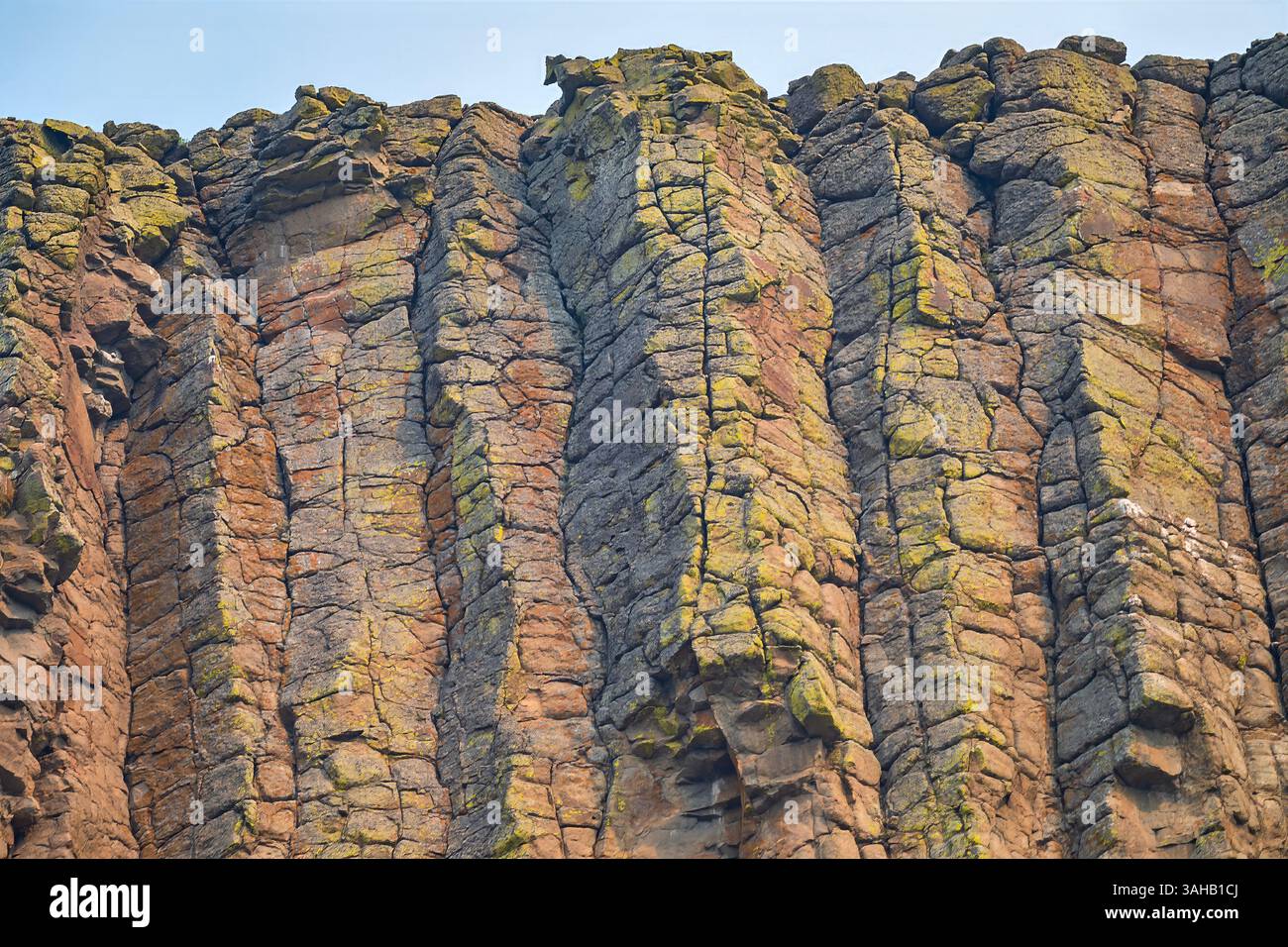 Eroded Rocks alla Top of Devils Tower nel Wyoming Foto Stock