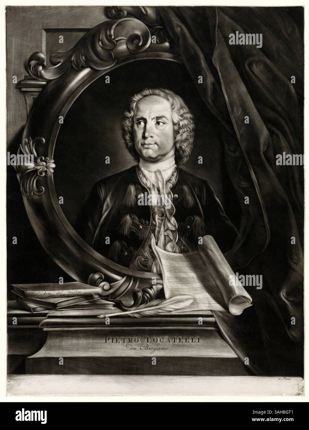1750c , ITALIA : il compositore italiano di musica barocca PIETRO ANTONIO LOCATELLI ( 1695 - 1764 ). Incisore ritratto per C. Troost . - COMPOSITORE - OPERA LIRICA - CLASSICA - RITRATTO - MUSICISTA - MUSICA BAROCCA - INCISIONE - ILLUSTRAZIONE - ILLUSTRAZIONE - STORIA - FOTO STORICHE - WIG - PARRUCCA --- ARCHIVIO GBB Foto Stock