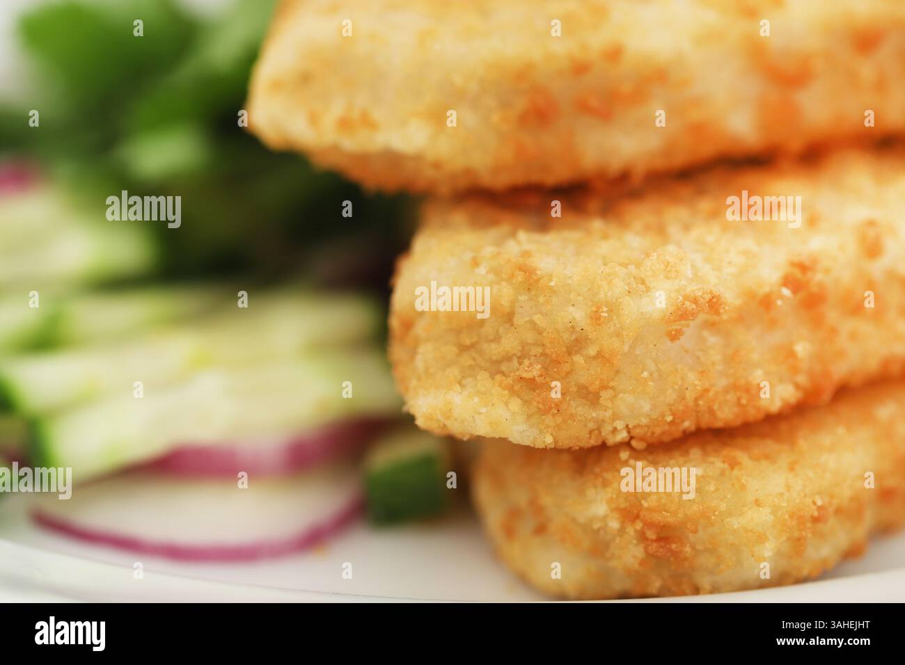 Filetto di pesce croccante di merluzzo dell'Alaska Foto Stock