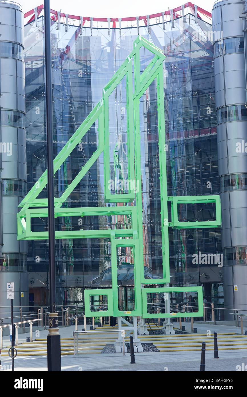 Il fronte di Channel 4 Television a Westminster, Londra, Inghilterra, Regno Unito. Foto Stock