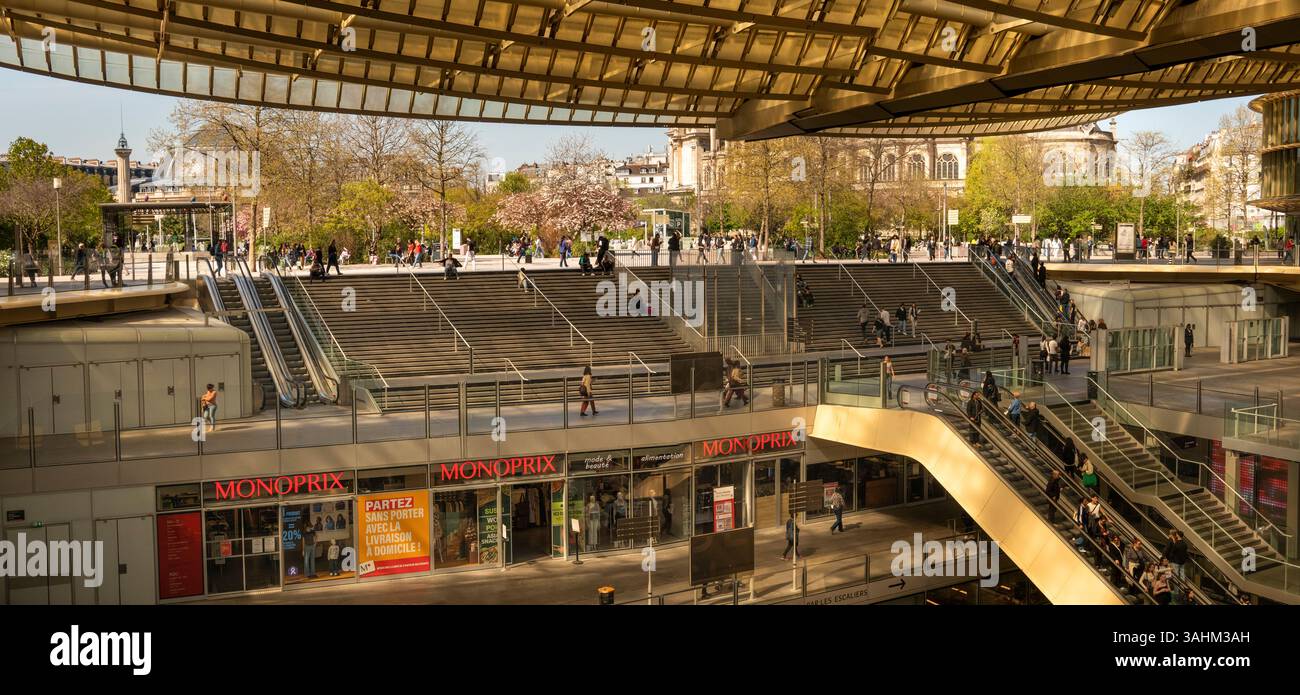 Fr1160 Francia, Parigi, Chatelet, Forum les Halles, interni, porte Saint-Eustache, panoramica Foto Stock