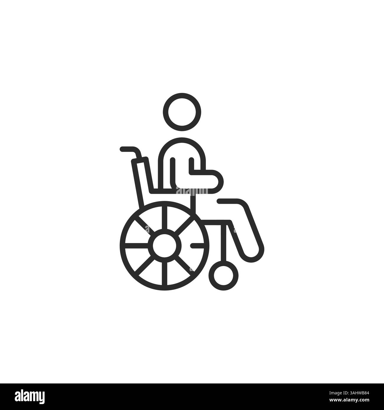 Icona utente sedia a rotelle Illustrazione Vettoriale