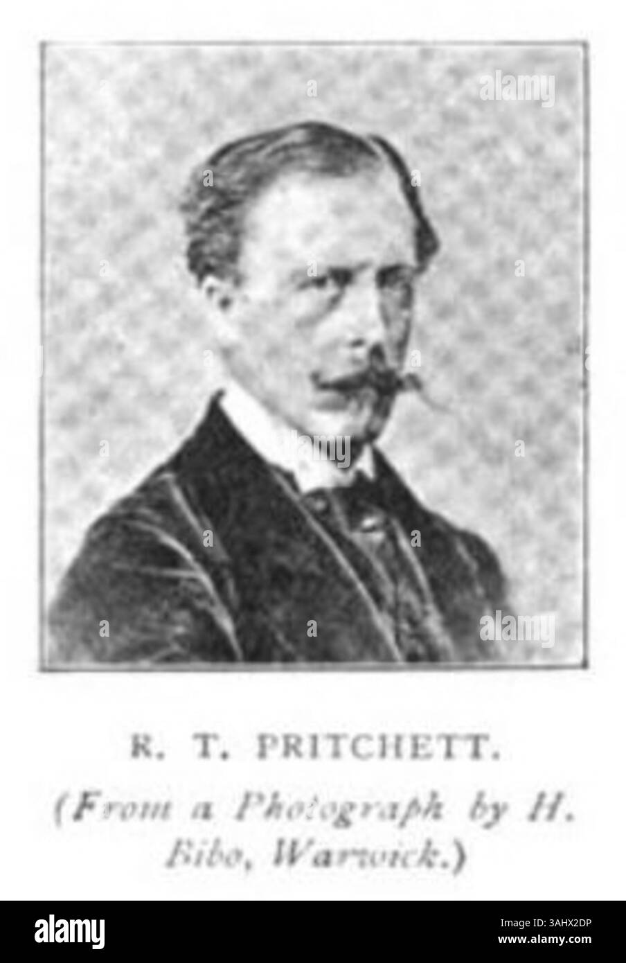 Un ritratto del 1895 di R. T. Pritchett, fotografato da H. Bibo. Pritchett era una figura inglese con contributi nel campo delle arti e della letteratura. Foto Stock