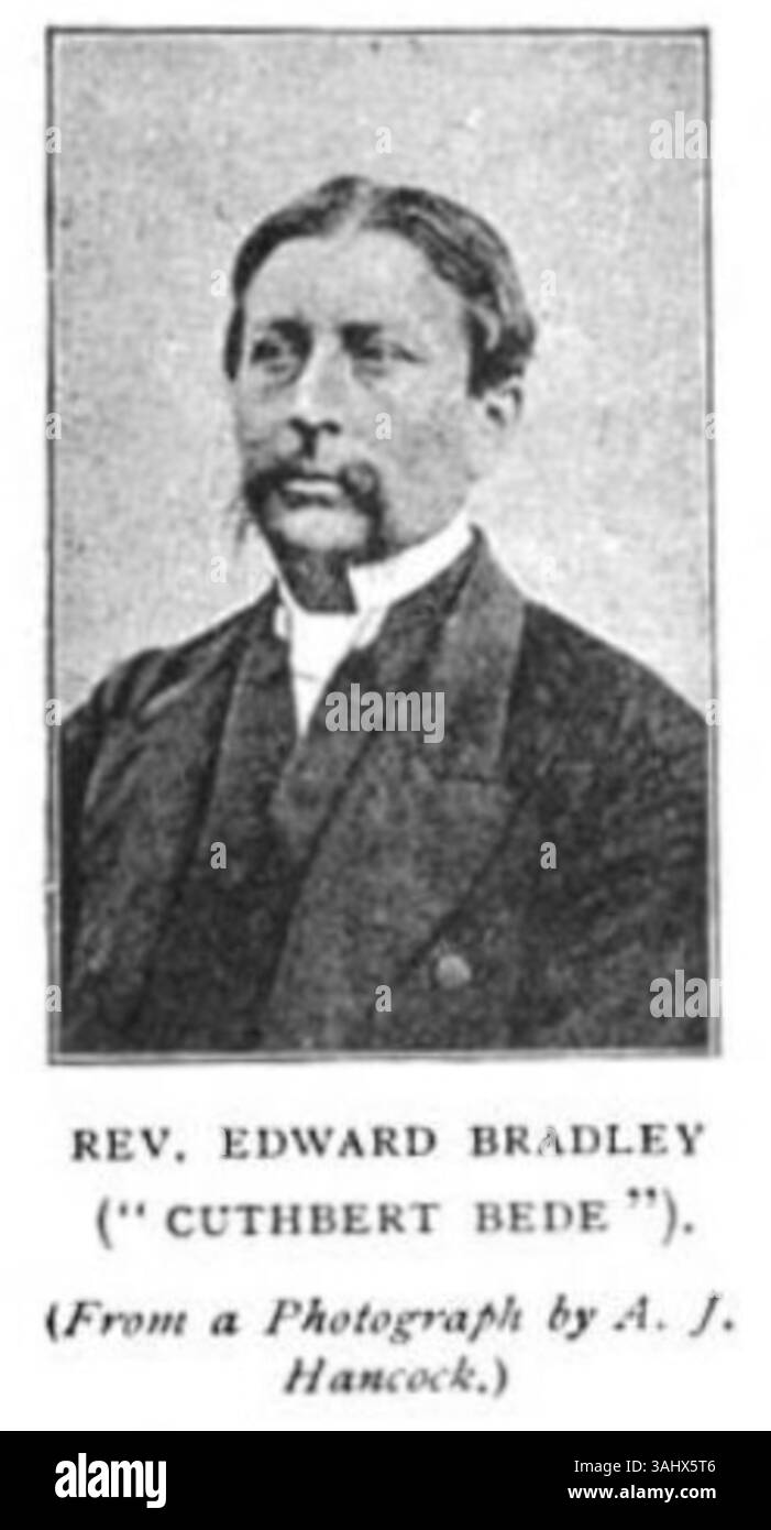 Questo ritratto raffigura il reverendo Edward Bradley, noto anche come Cuthbert Bede, uno scrittore e sacerdote inglese. Il ritratto, creato da A.J. Hancock nel 1895, riflette i risultati letterari e clericali di Bradley. Foto Stock