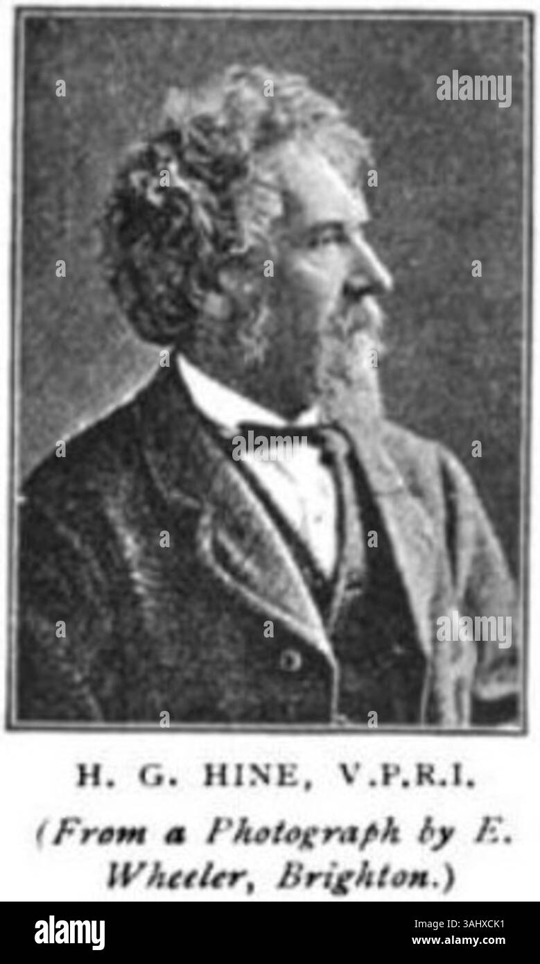 Un ritratto di H.G. Hine, vicepresidente del Royal Institute of Painters in Watercolors, creato da E. Wheeler nel 1895. L'immagine cattura la figura di spicco dell'arte britannica e della pittura ad acquerello. Foto Stock