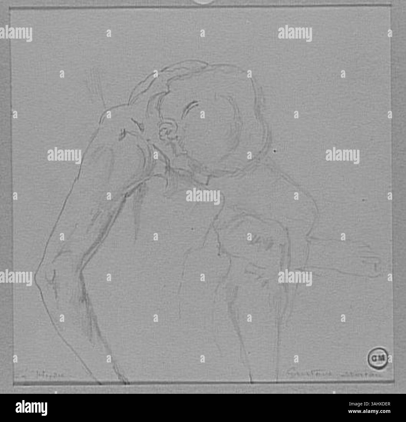 In questo studio, Gustave Moreau raffigura un cadavere come parte della sua preparazione per la scena mitologica di 'Ercole e l'Idra di Lerna'. L'opera sottolinea la natura drammatica del mito, concentrandosi sull'impatto visivo della morte e della battaglia. Foto Stock