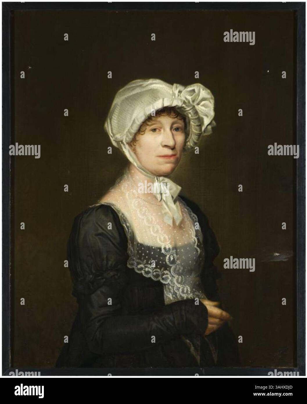 Questo ritratto del 1836 di Willem Bartel van der Kooi presenta Helena Scheers. La pittura a olio su tela la cattura in una posa formale e dignitosa, tipica della ritrattistica olandese del XIX secolo. Foto Stock