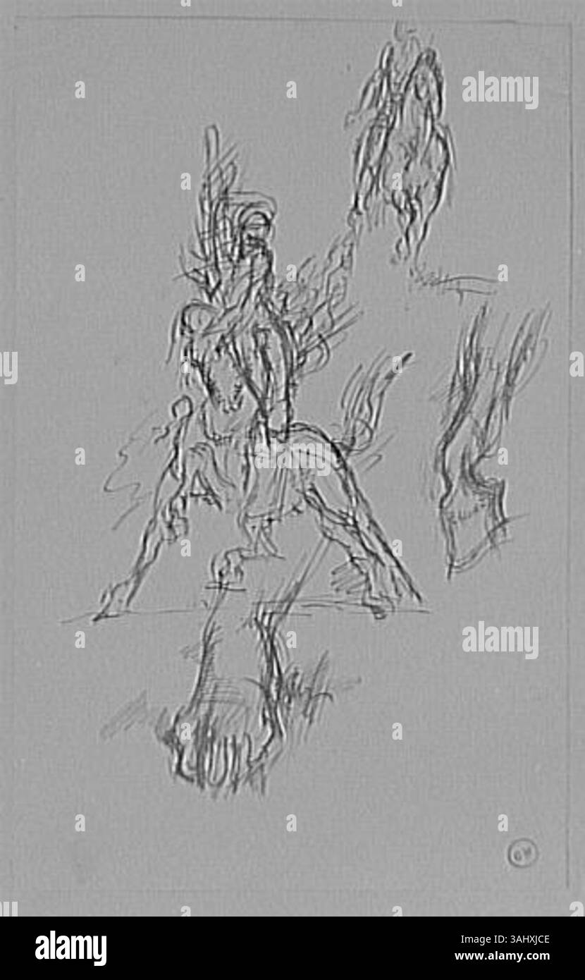 "Centaure et Nymphe" di Gustave Moreau, creato tra il 1850 e il 1895, raffigura le figure mitologiche di un centauro e di una ninfa. Fa parte della collezione del Museo Gustave Moreau. Foto Stock