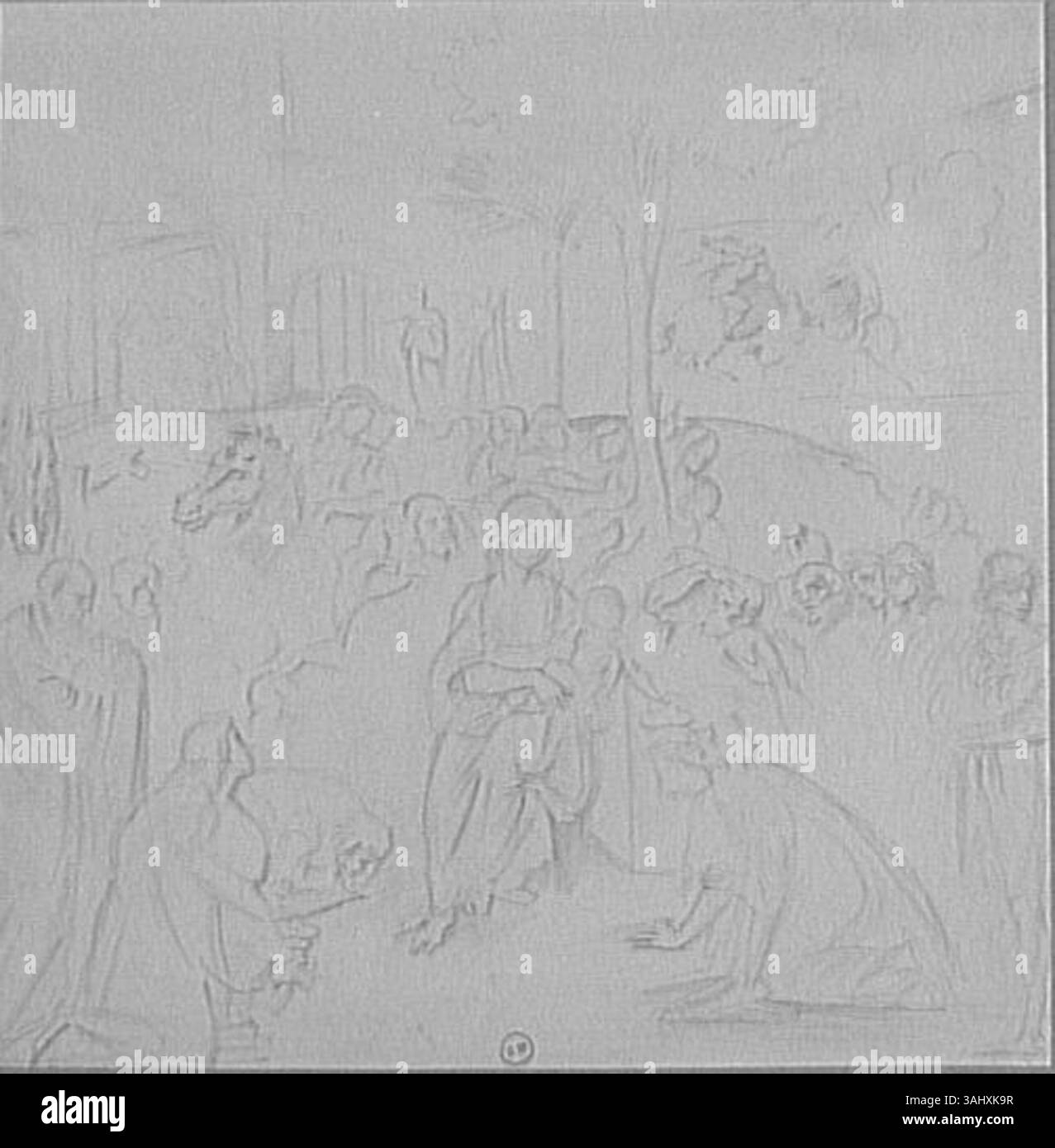 Questo pezzo di Gustave Moreau è una copia dell'Adorazione dei Magi di Leonardo da Vinci, che mostra la scena religiosa dei tre saggi che presentano doni al bambino Gesù. Esemplifica l'abilità di Moreau nel ricreare capolavori rinascimentali. Foto Stock