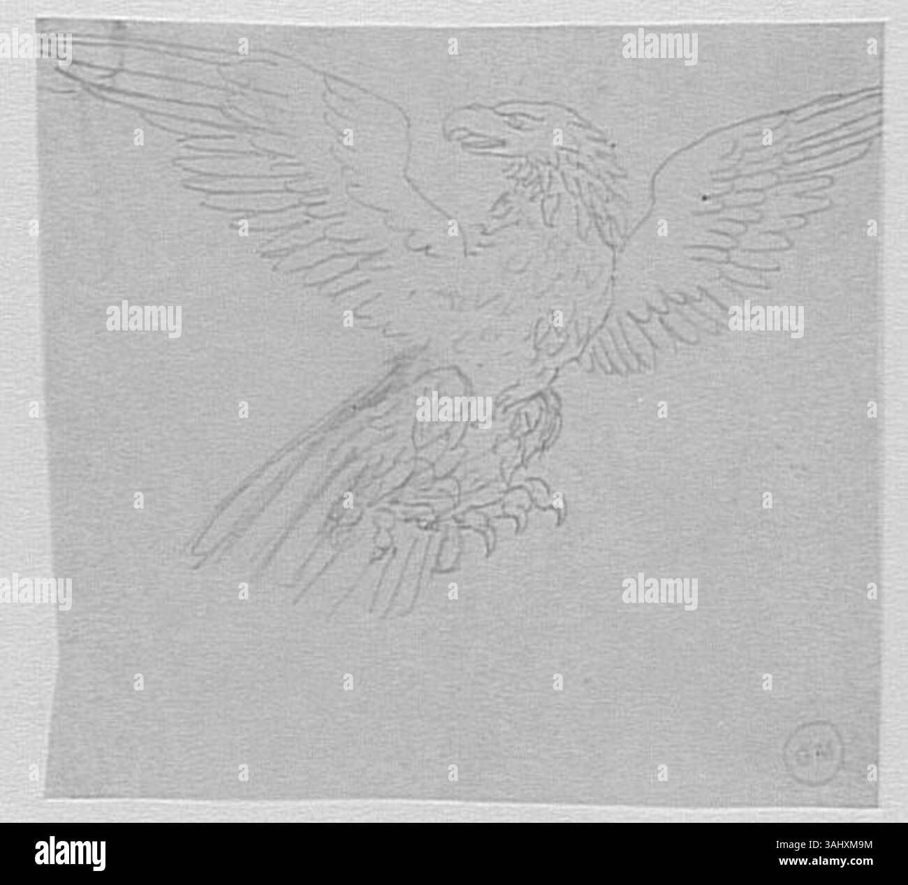 Etude d'aigle en vol di Gustave Moreau, creato tra il 1850 e il 1895, è uno studio di un'aquila in volo. L'opera mette in evidenza l'attenzione di Moreau sull'anatomia animale e la rappresentazione degli uccelli in movimento. Foto Stock